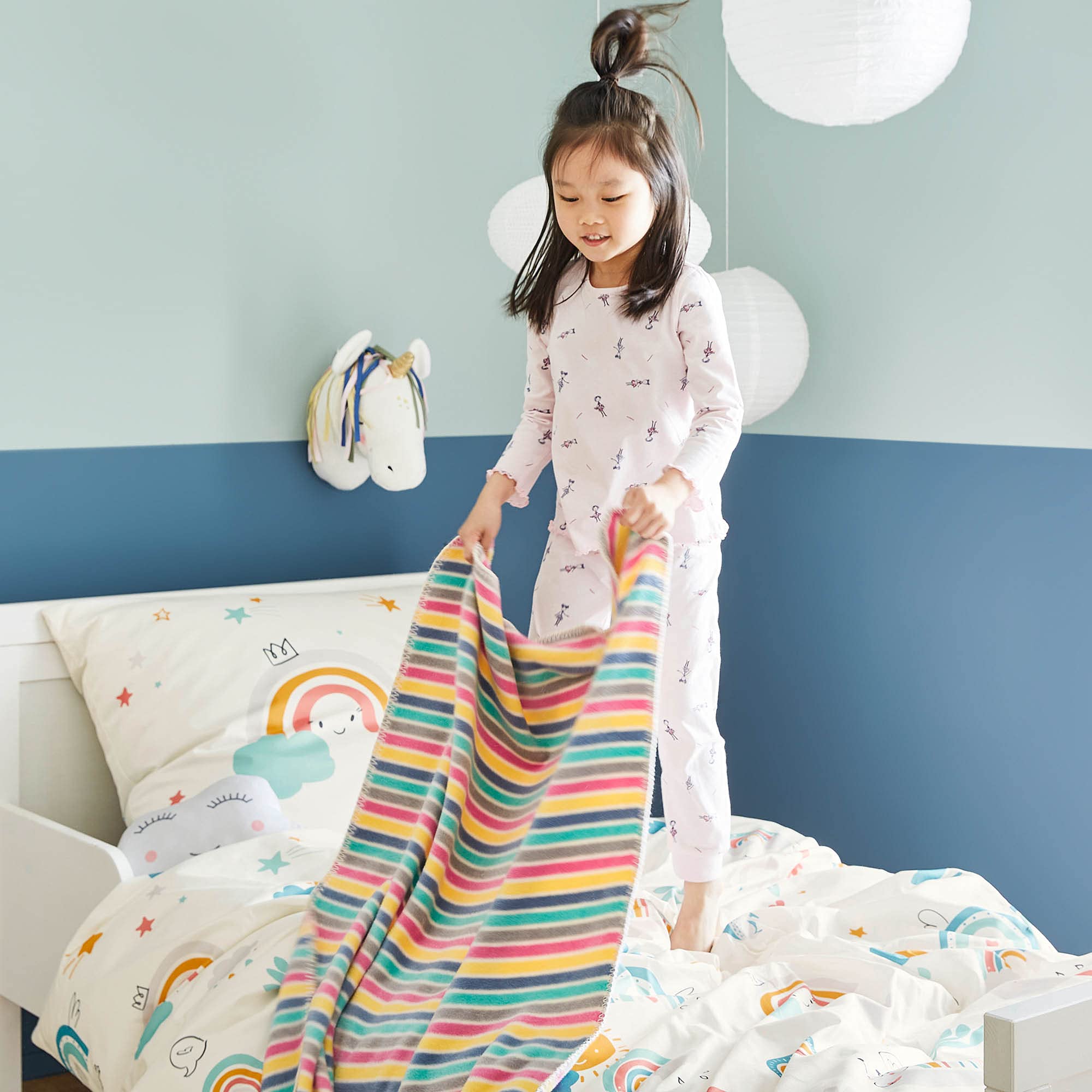 s.Oliver Babydecke 75x100 cm gestreift bunt Baumwollmix weich