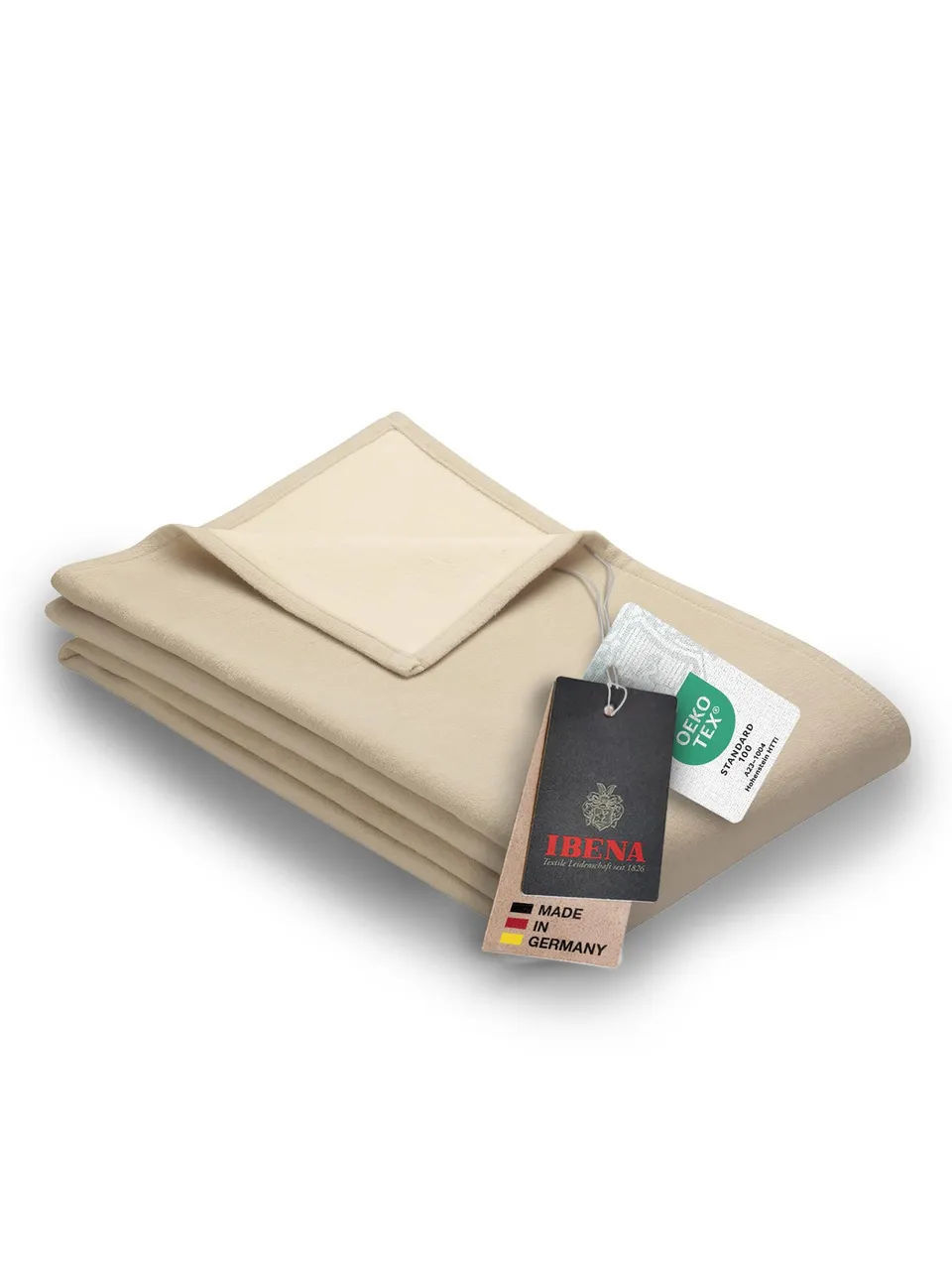 IBENA Stockholm Decke 140x200 cm Baumwolle beige