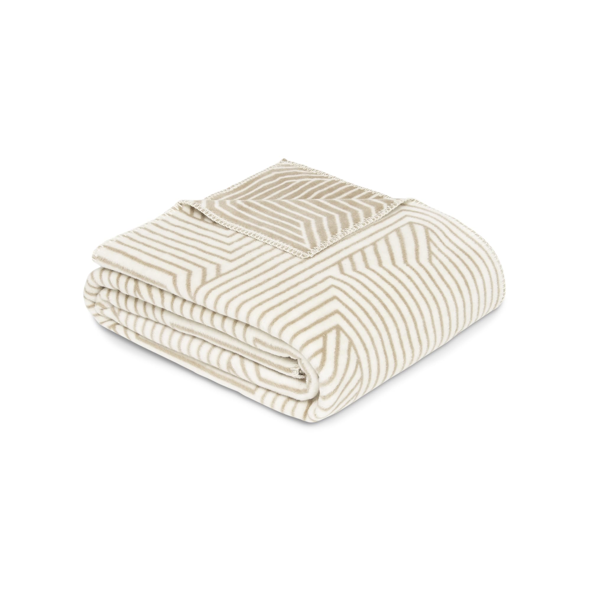 IBENA Dairut Kuscheldecke 150x200 Beige Abstrakt Gestreift