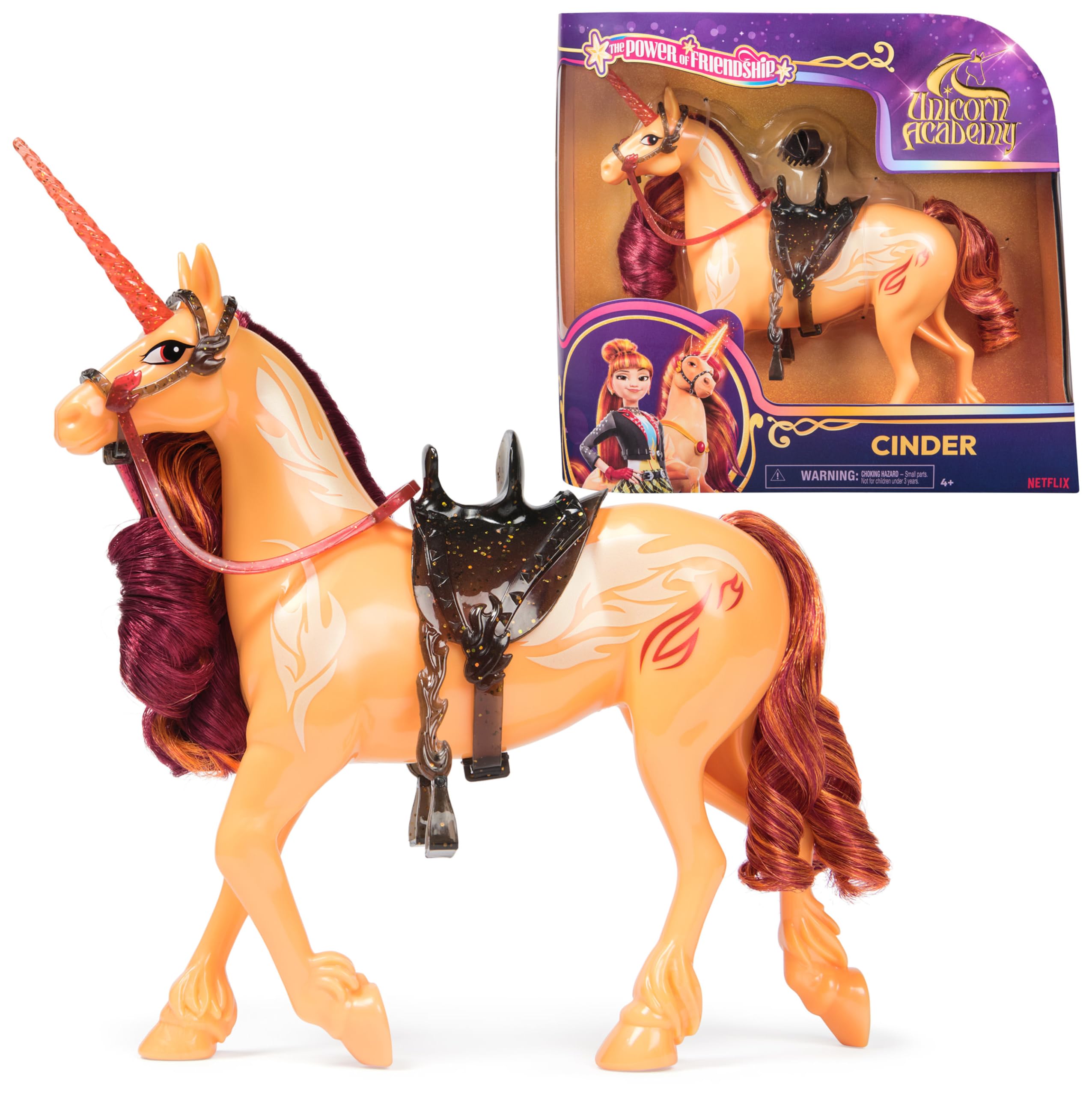 Unicorn Academy Cinder Einhorn 28cm mit Sattel Bürste