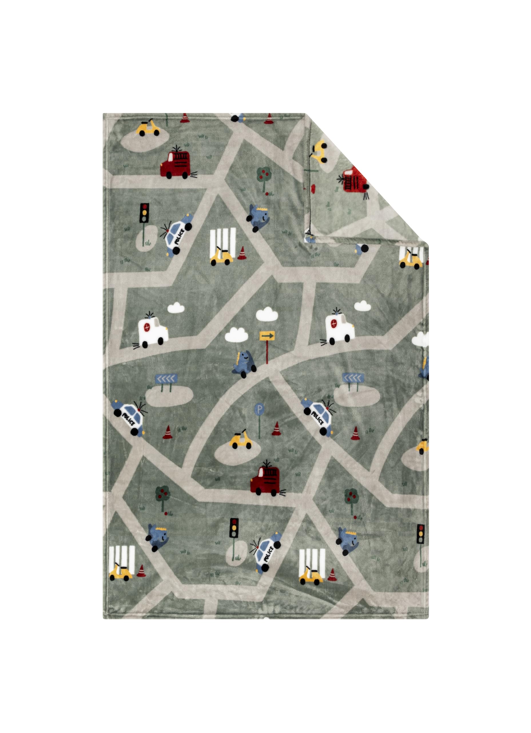 s.Oliver Kinderdecke 100x150 Auto blau grau warm