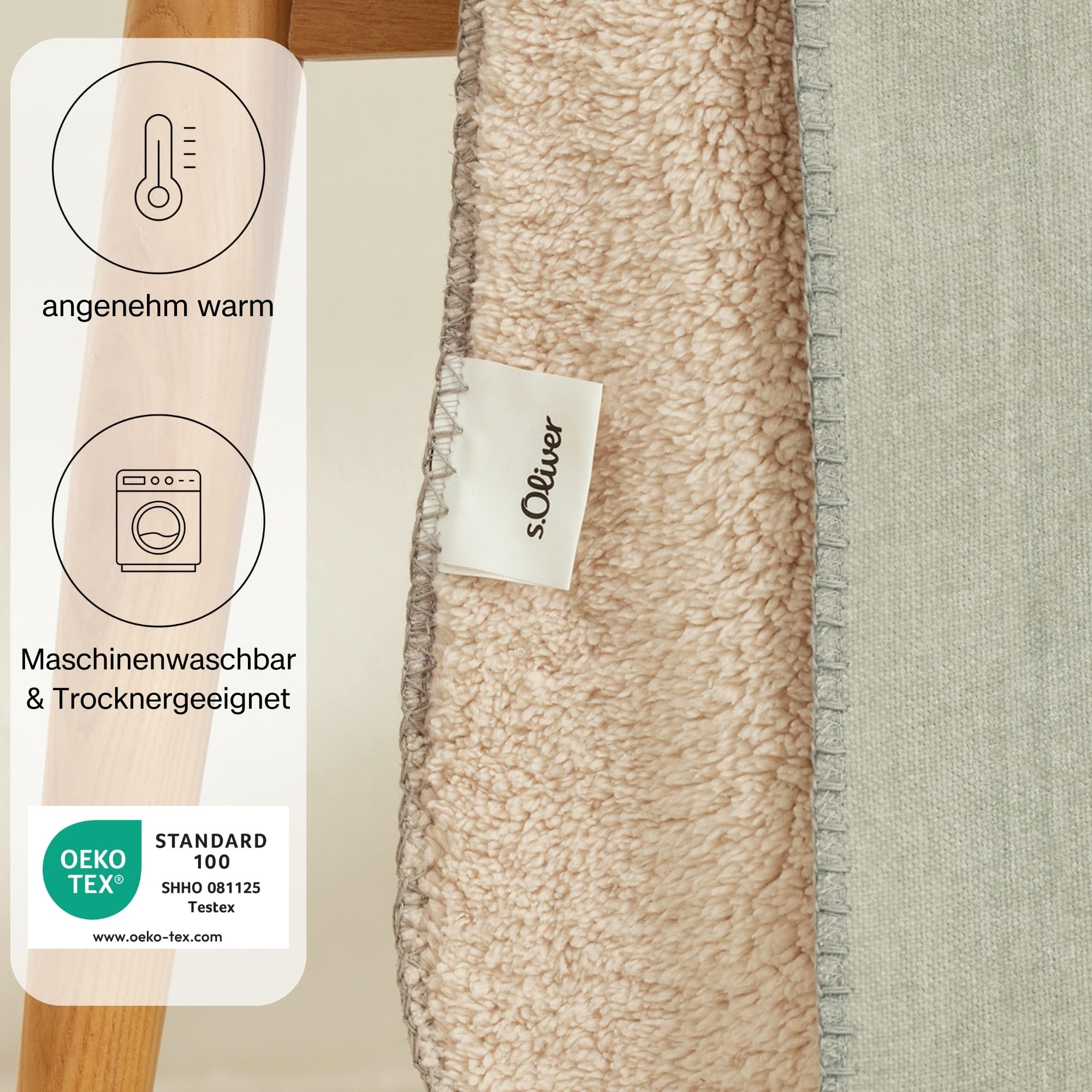 s.Oliver Lounge Kuscheldecke 150x200 grün flauschig