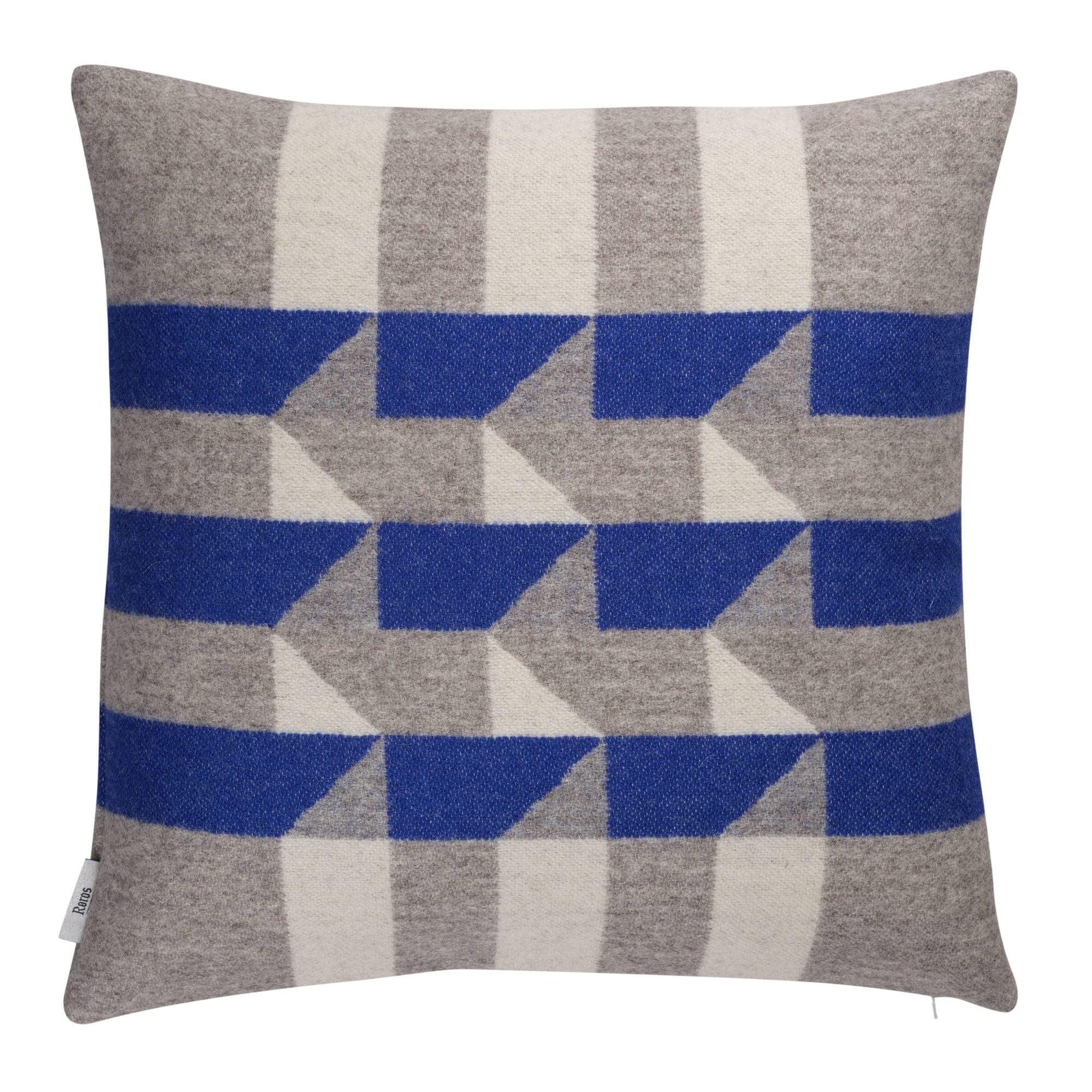 Røros Tweed Kvam Wollkissen 50x50cm Blau 105214 Lammwolle