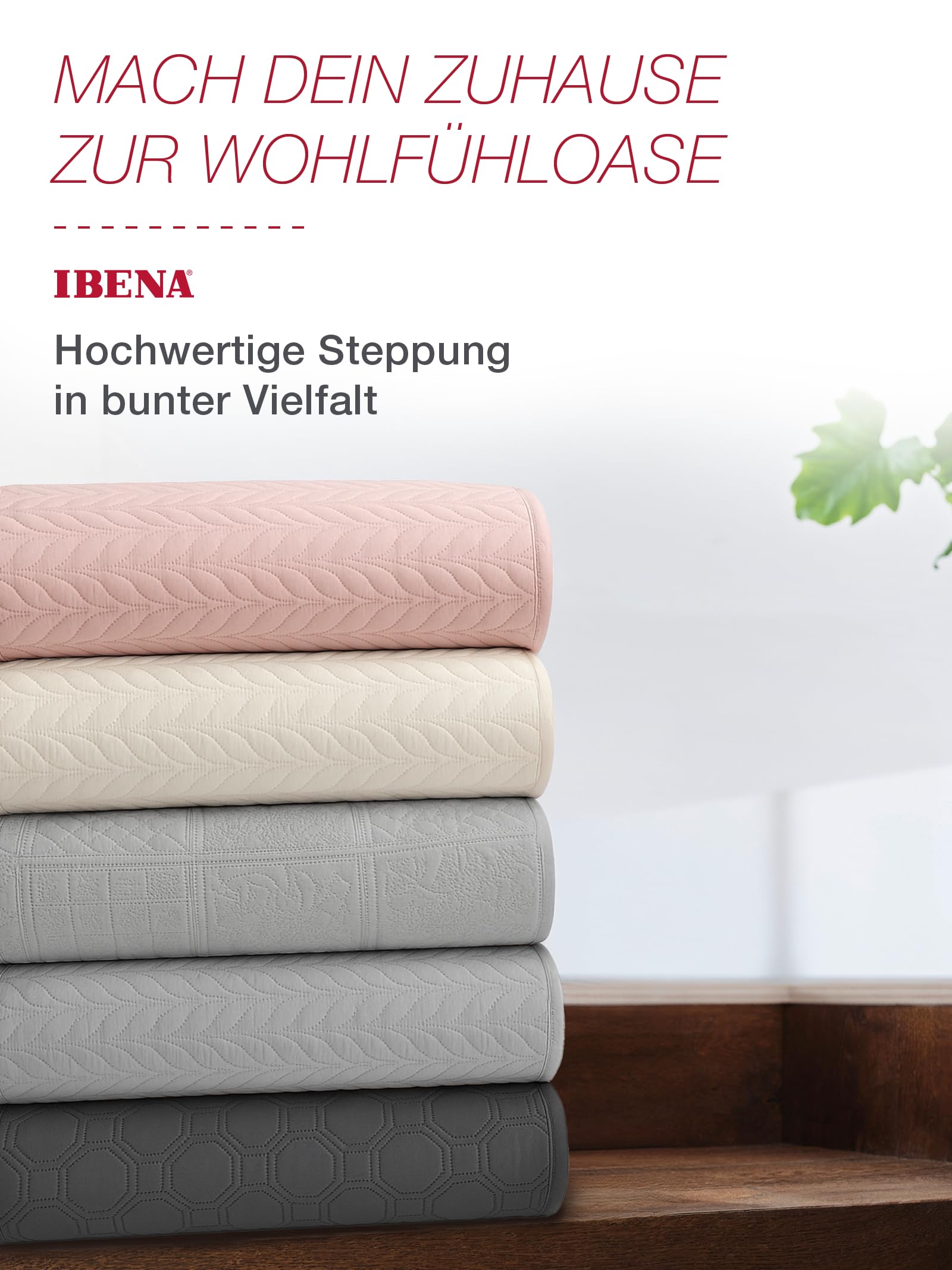 IBENA Nancy Tagesdecke 280x250 cm grau gesteppt