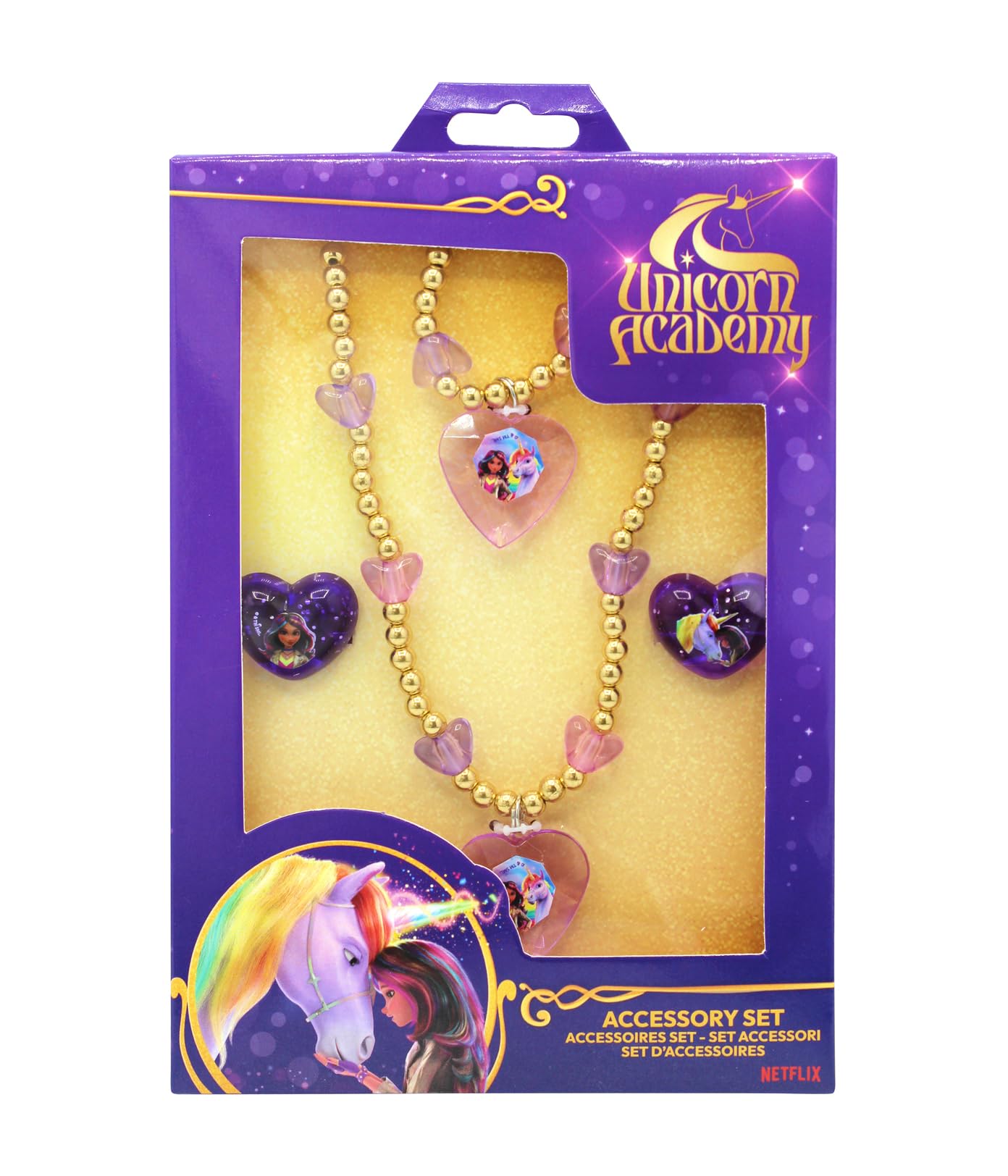Unicorn Academy Schmuckset Kinder Perlenkette 4-teilig Einhorn