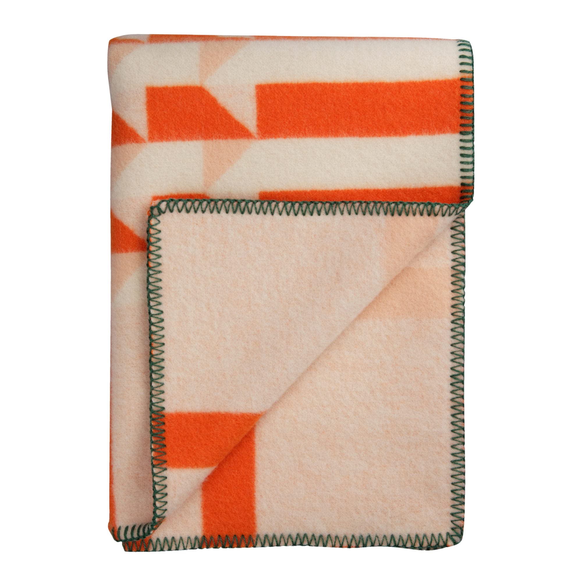 Røros Tweed Kvam Wolldecke 135x200 Orange Lammwolle