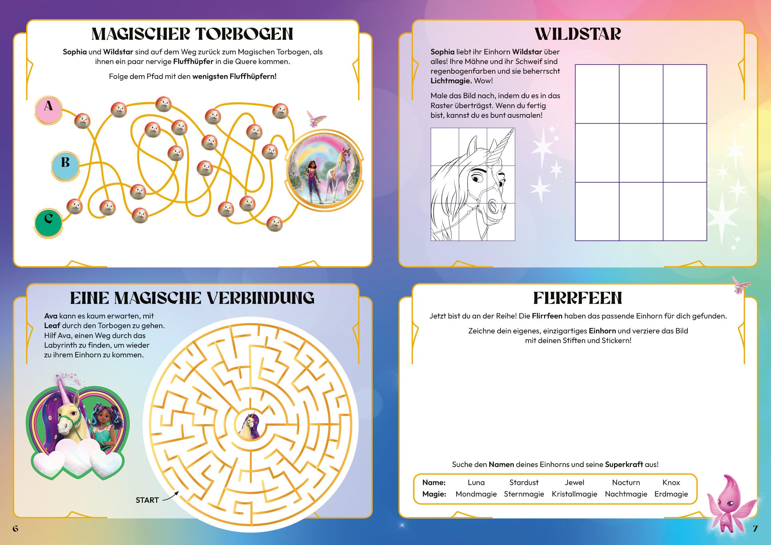 Unicorn Academy Stickerbuch Band 2 Rätselbuch 100 Sticker ab 5