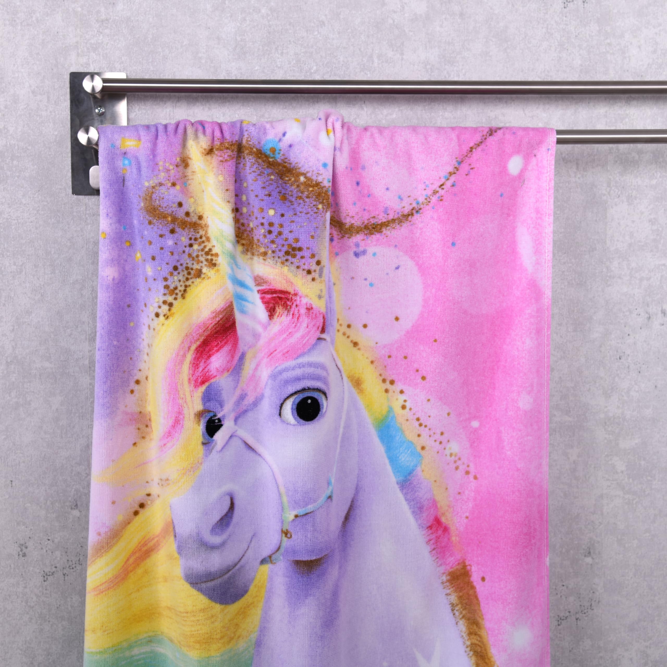 Unicorn Academy Velourstuch 75x150 bunt Baumwolle