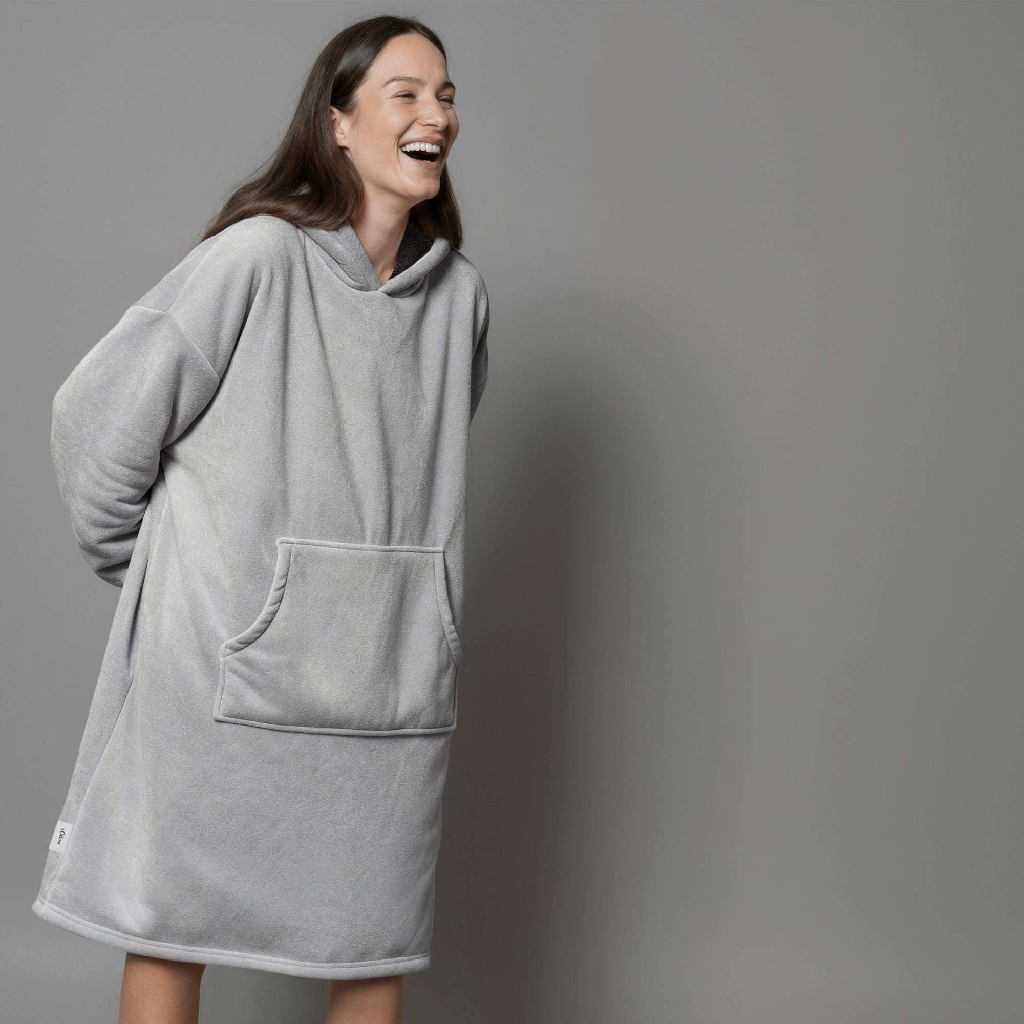 s.Oliver Lounge Hoodie Grau Einheitsgröße Polyesterflausch