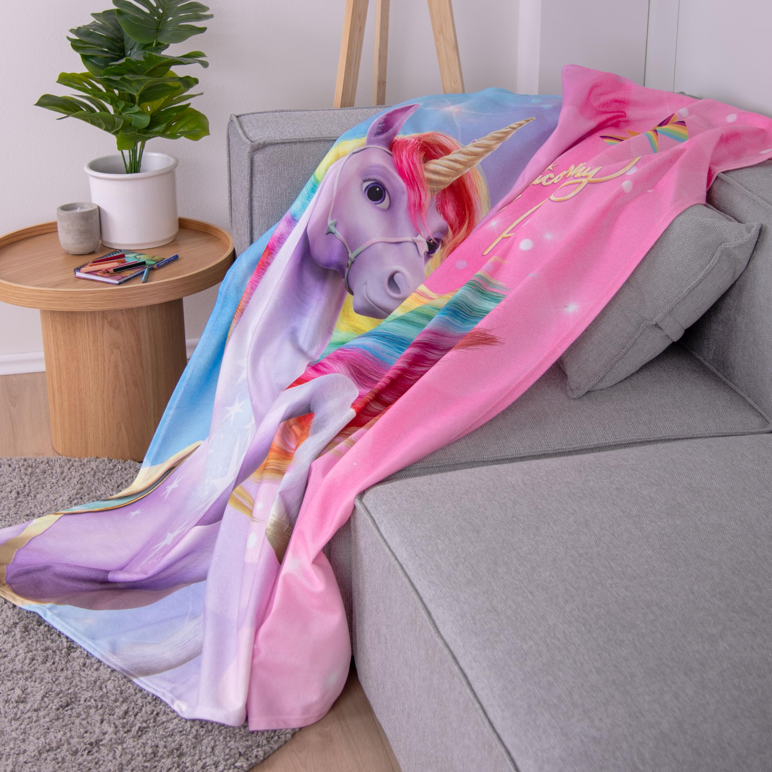 Herding Unicorn Academy Fleecedecke 130x160 mehrfarbig Fleece