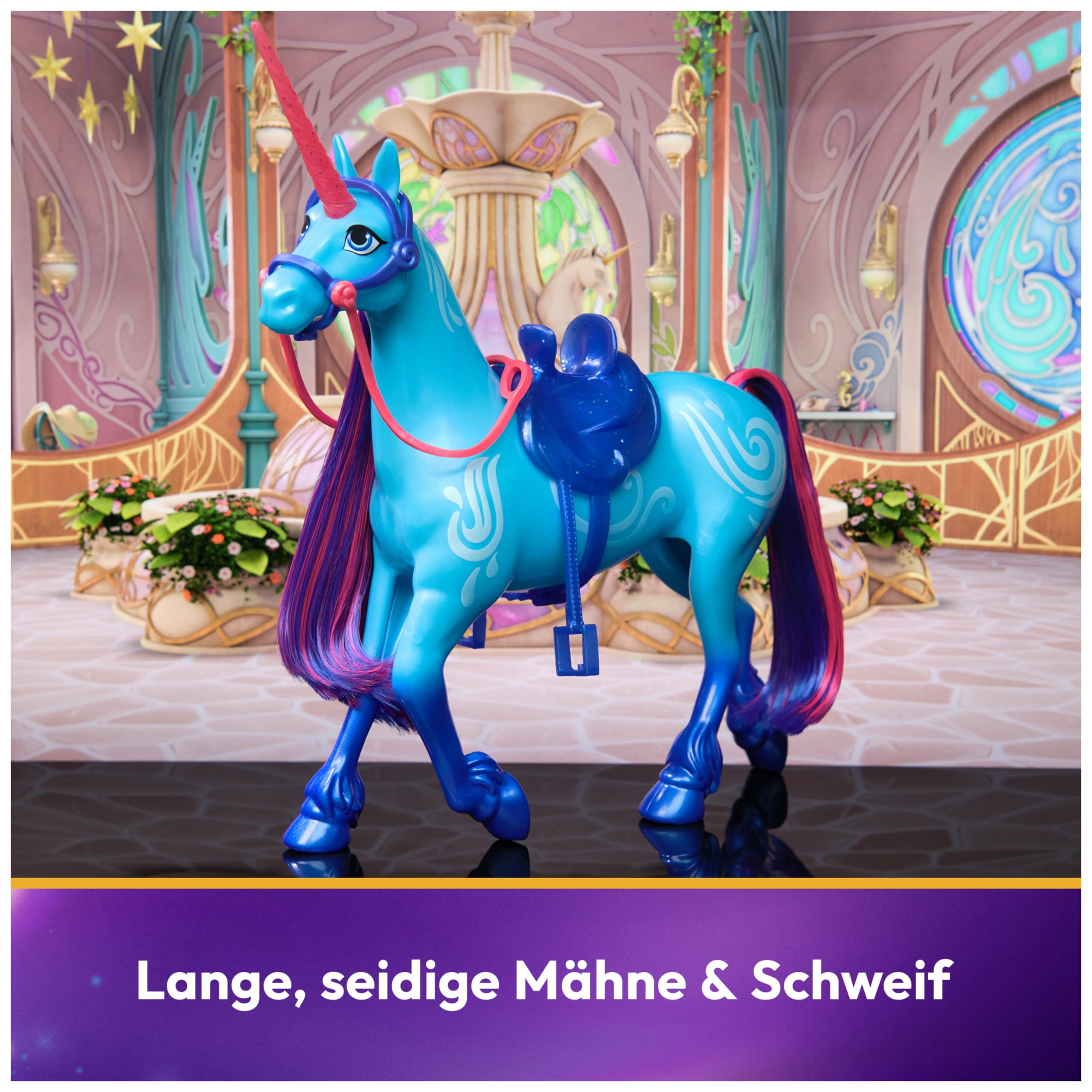 Unicorn Academy River Einhorn 28 cm blau mit Sattel