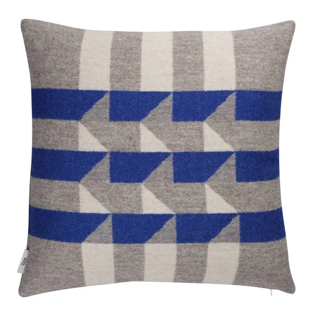 Røros Tweed Kvam Wollkissen 50x50cm Blau 105214 Lammwolle