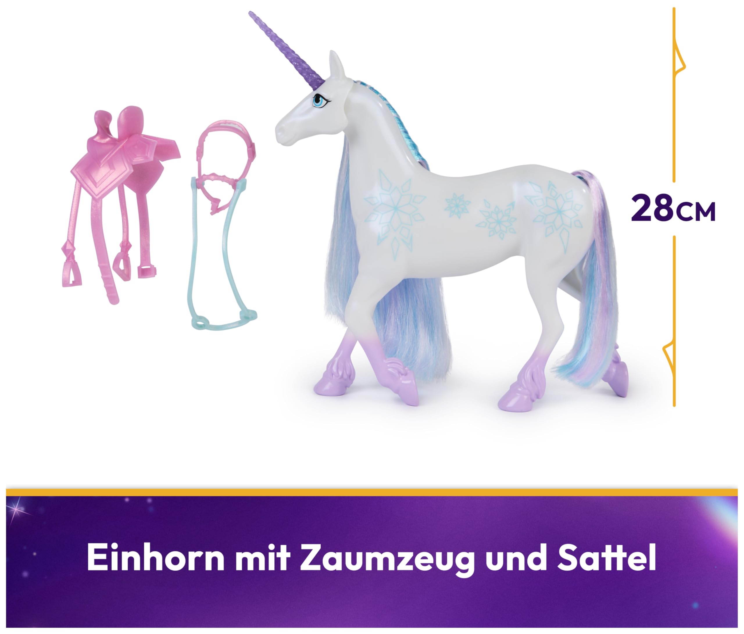 Unicorn Academy Glacier Einhorn 28 cm mit Sattel