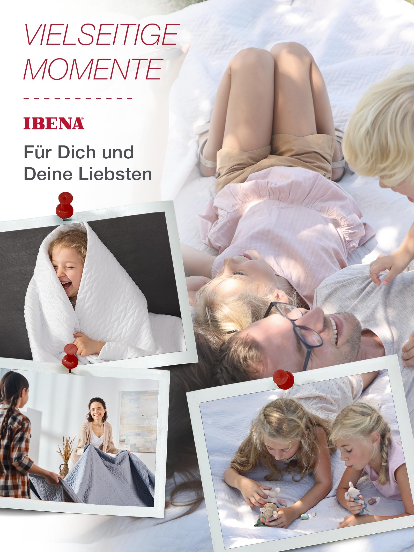 IBENA Nancy Tagesdecke 280x250 cm grau gesteppt