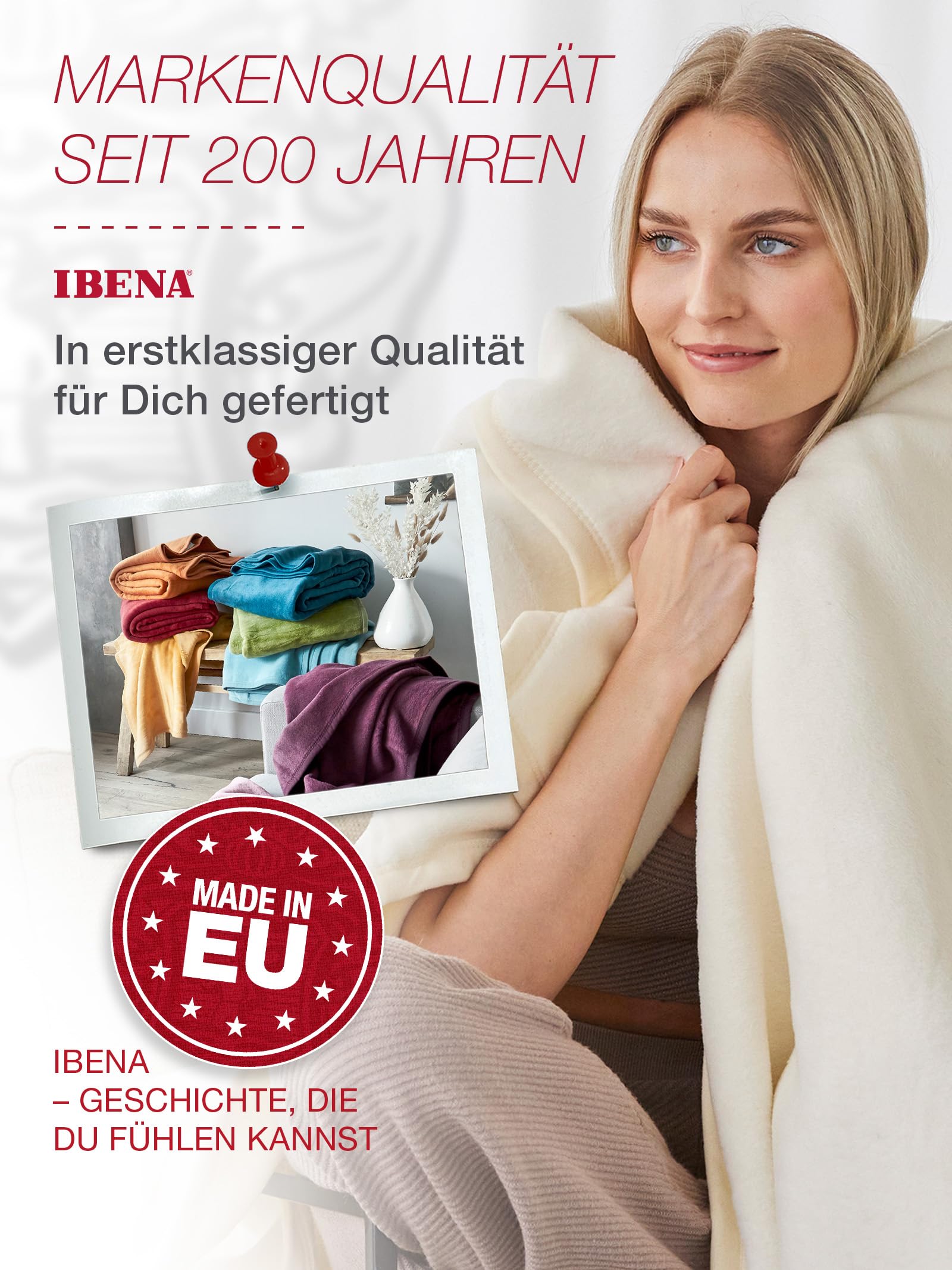 IBENA Porto Kuscheldecke 150x200 cm Camel Baumwollmix