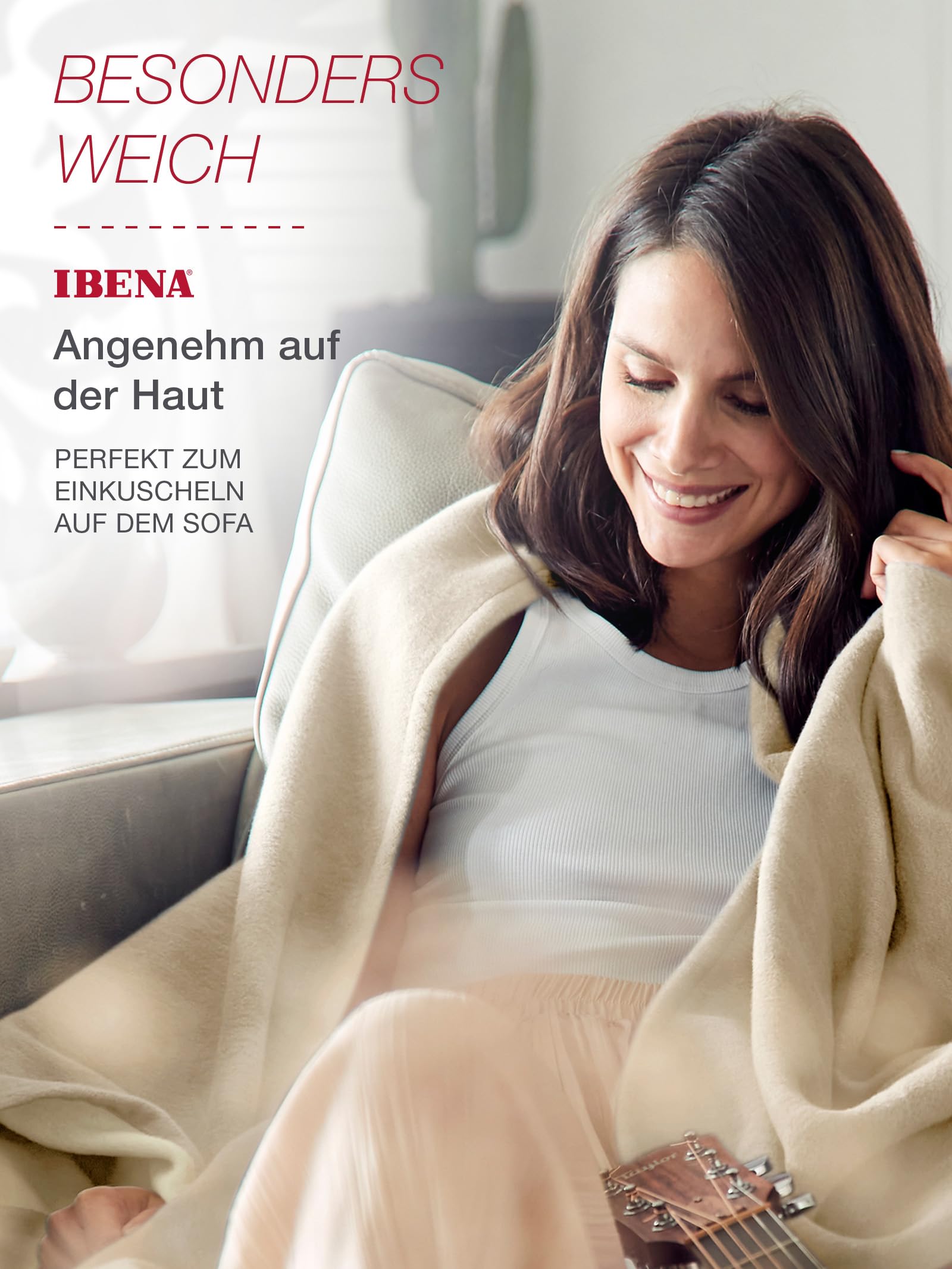 IBENA Stockholm Decke 140x200 cm Baumwolle beige