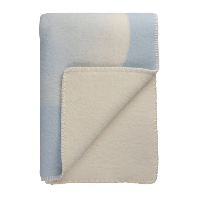 Røros Tweed Moon Wolldecke 135x200 Lammwolle Crescent Blue