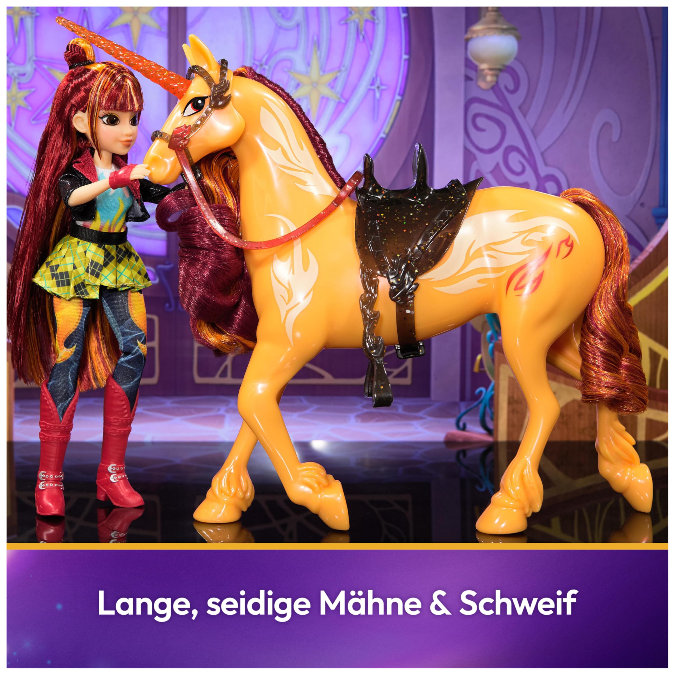 Unicorn Academy Cinder Einhorn 28cm mit Sattel Bürste