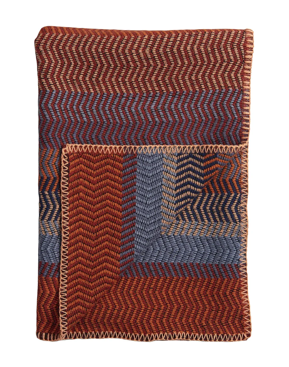 Røros Tweed Fri Wolldecke 150x200 Lammwolle Zickzack