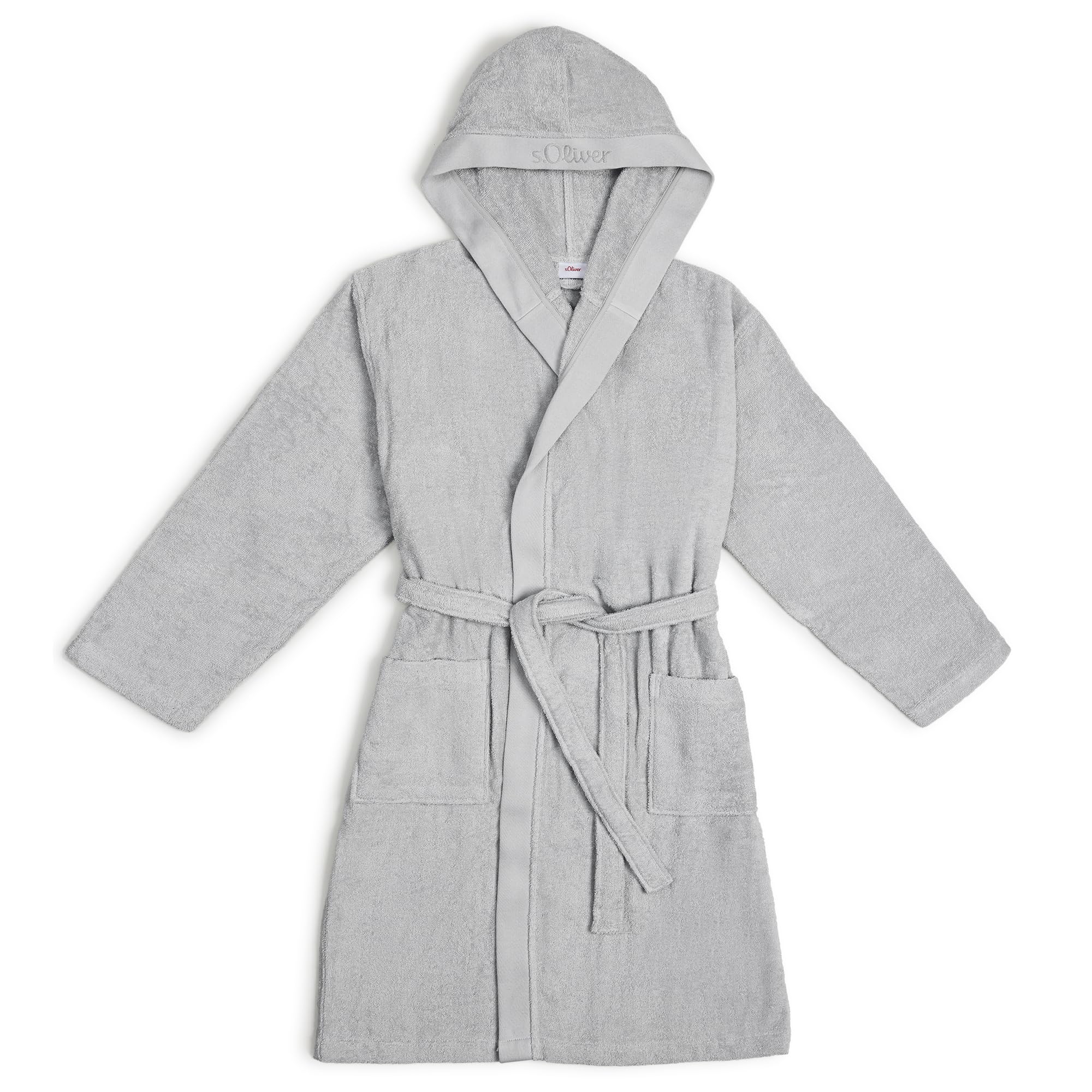 s.Oliver Bademantel M-L Baumwolle Beige mit Kapuze Unisex