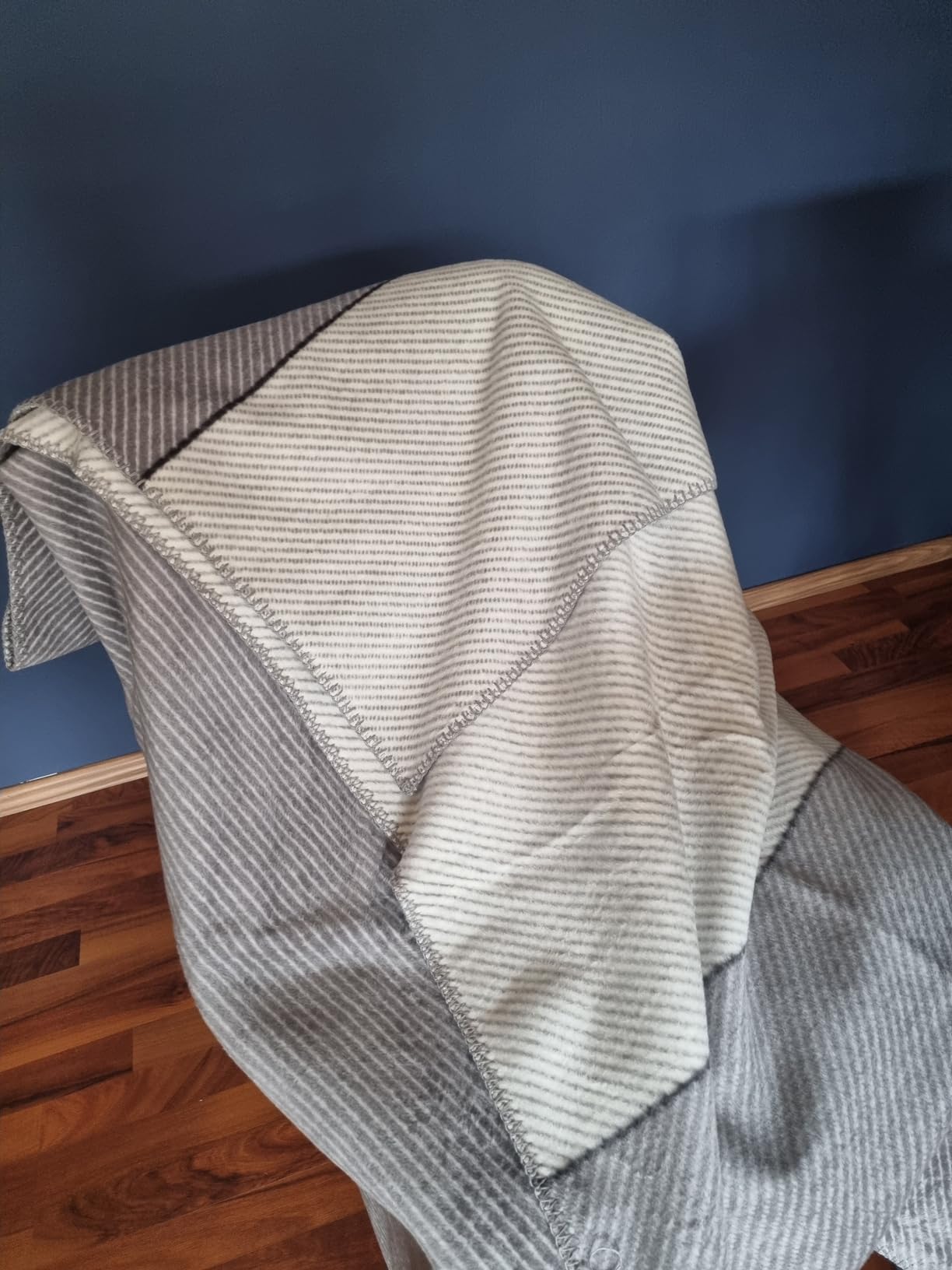 IBENA Austin Kuscheldecke 150x200 grün Streifen Baumwolle