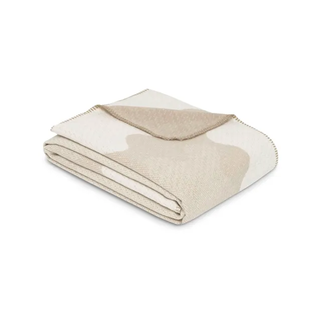 Ibena Lucerne Decke 140x200 Beige Bio-Baumwolle Muster