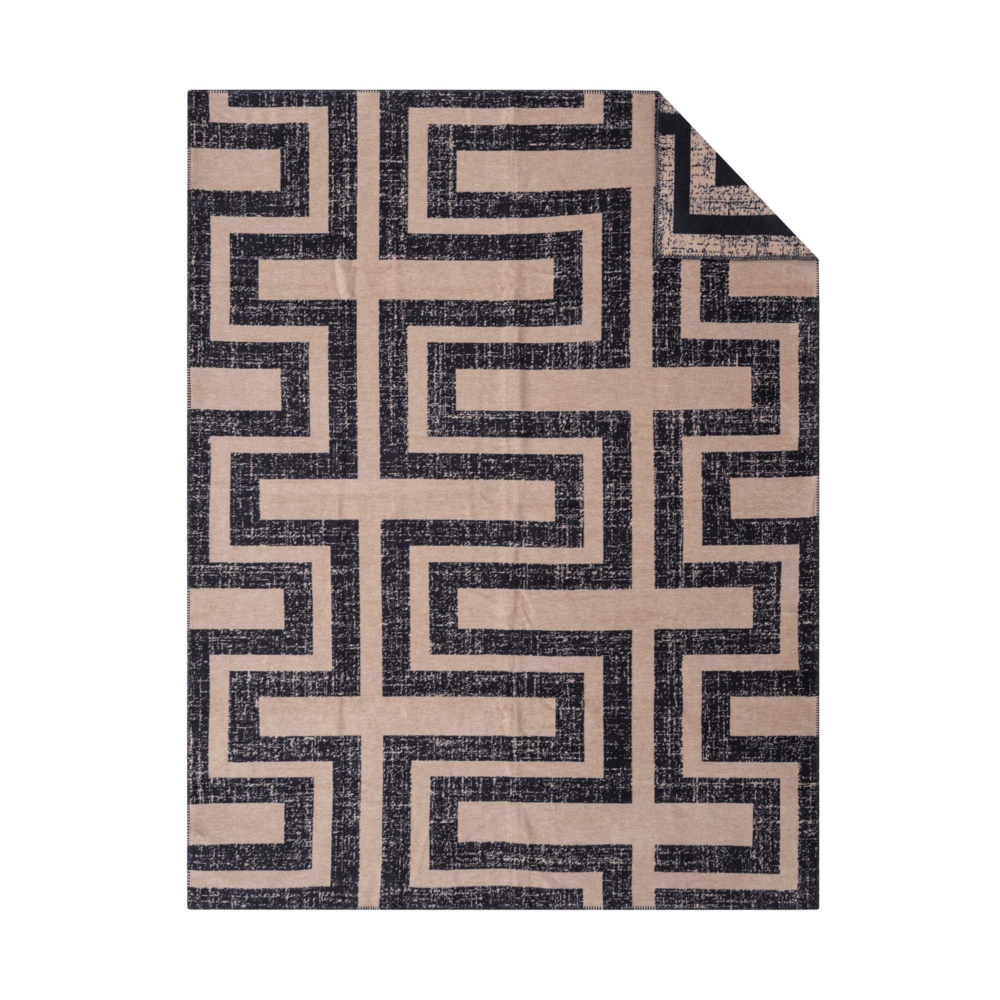 IBENA Dairut Kuscheldecke 150x200 Beige Abstrakt Gestreift