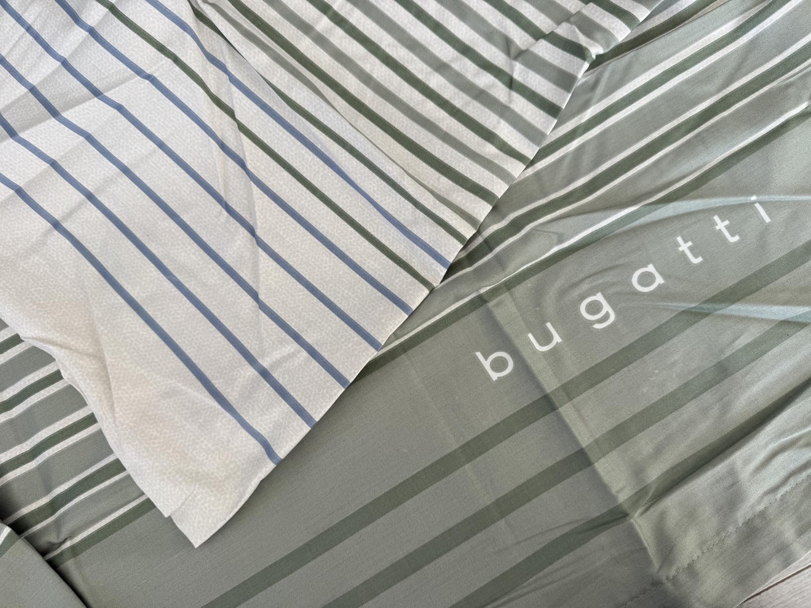 bugatti Bettwäsche 135x200 braun gestreift Baumwolle