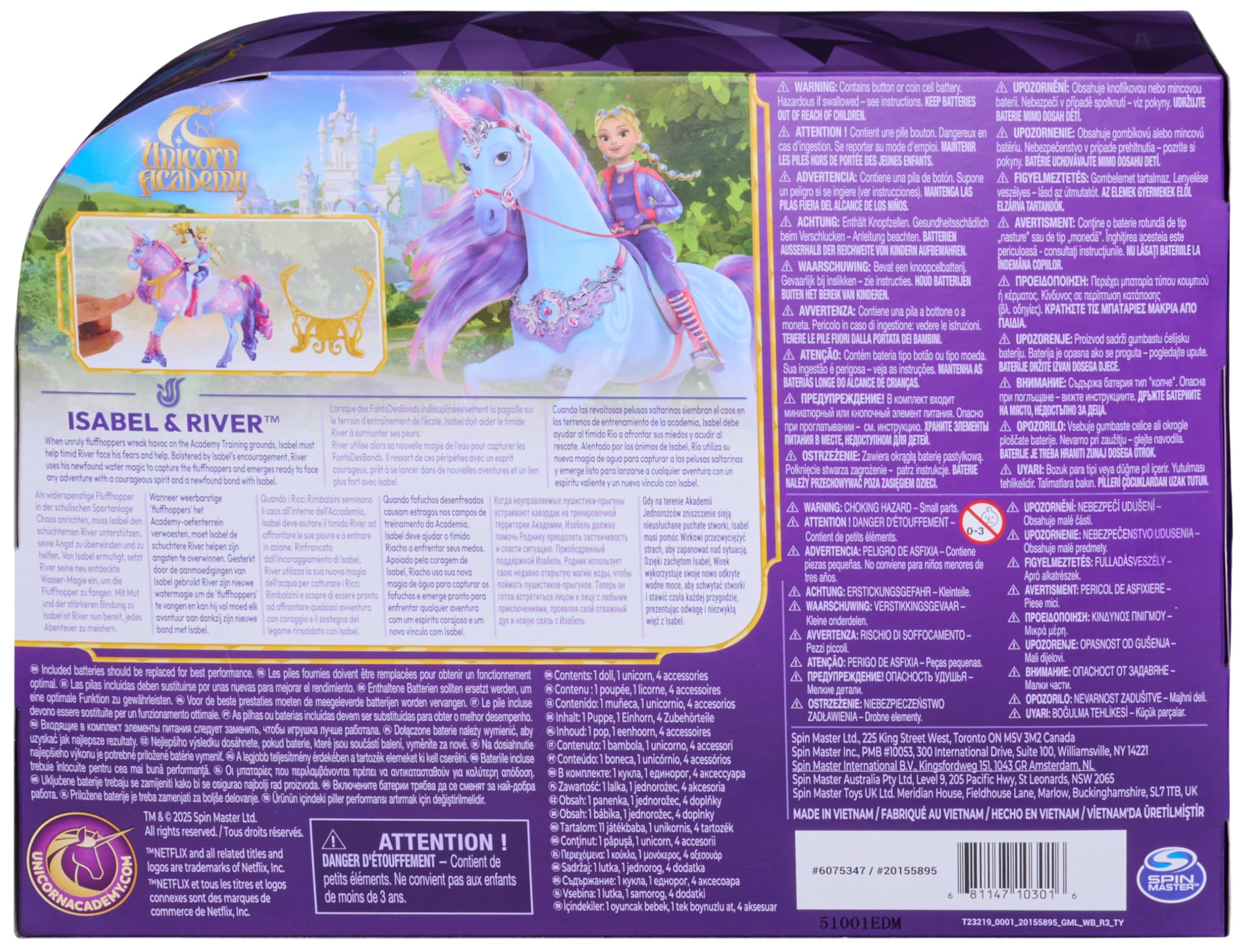 Unicorn Academy Isabel & River Licht-Magie-Set Puppe Einhorn