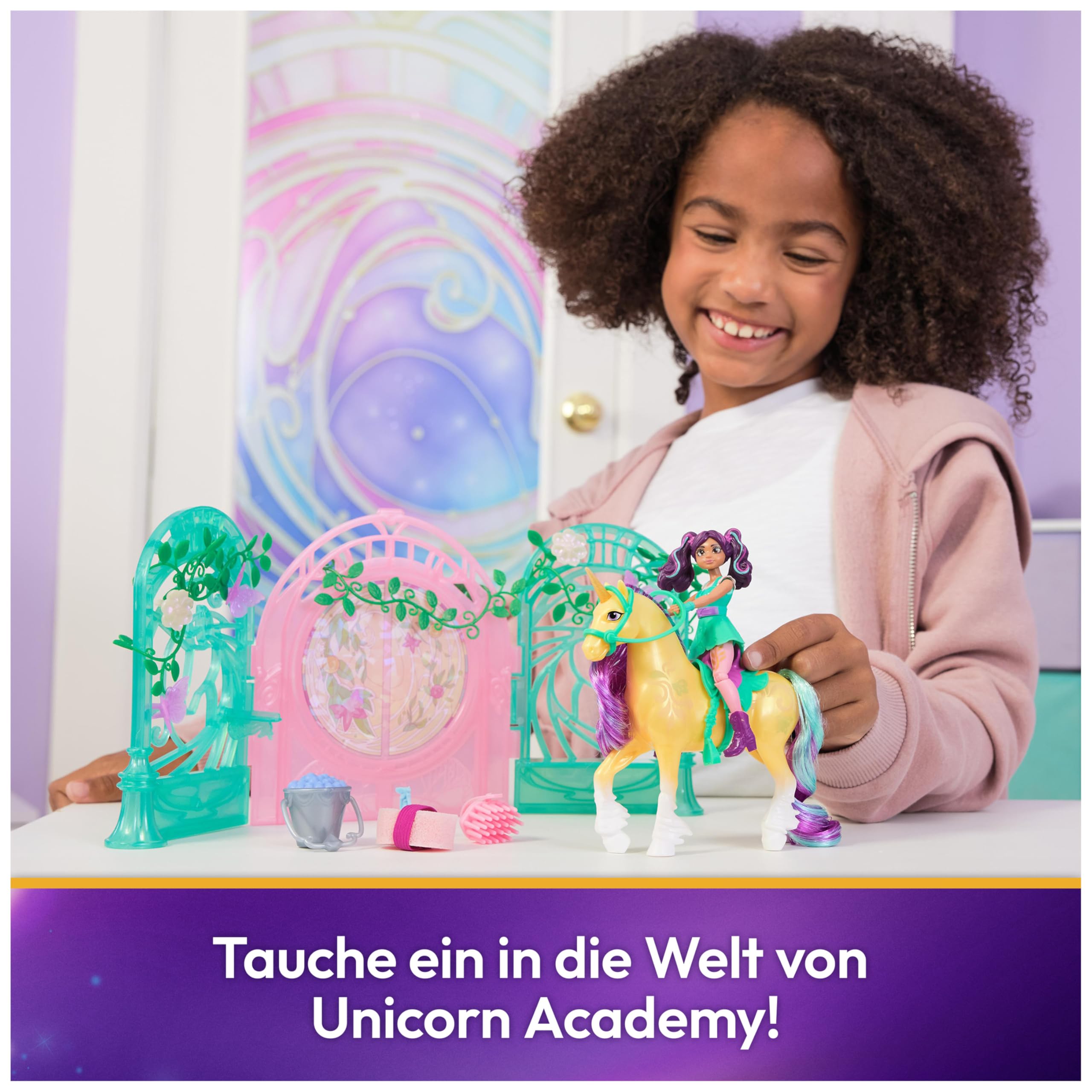 Unicorn Academy Ava Leaf Stall Spielset 15 Teile Farbwechsel