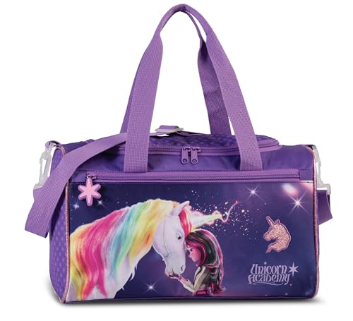 Unicorn Academy Sporttasche 12L 22x36x19 Lila Einhorn leicht
