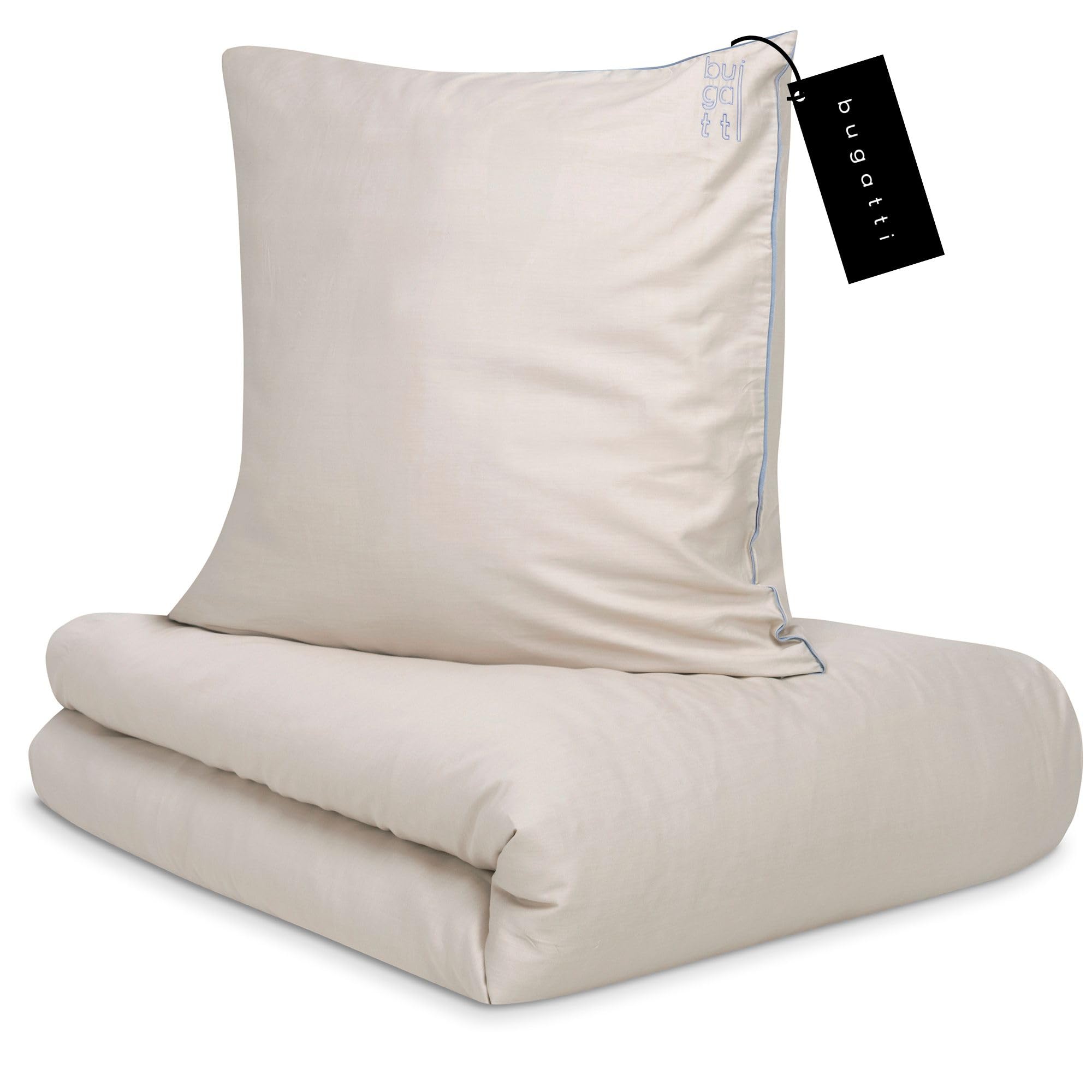 bugatti Satin Bettwäsche 135x200 Bettbezug Lachs Baumwolle