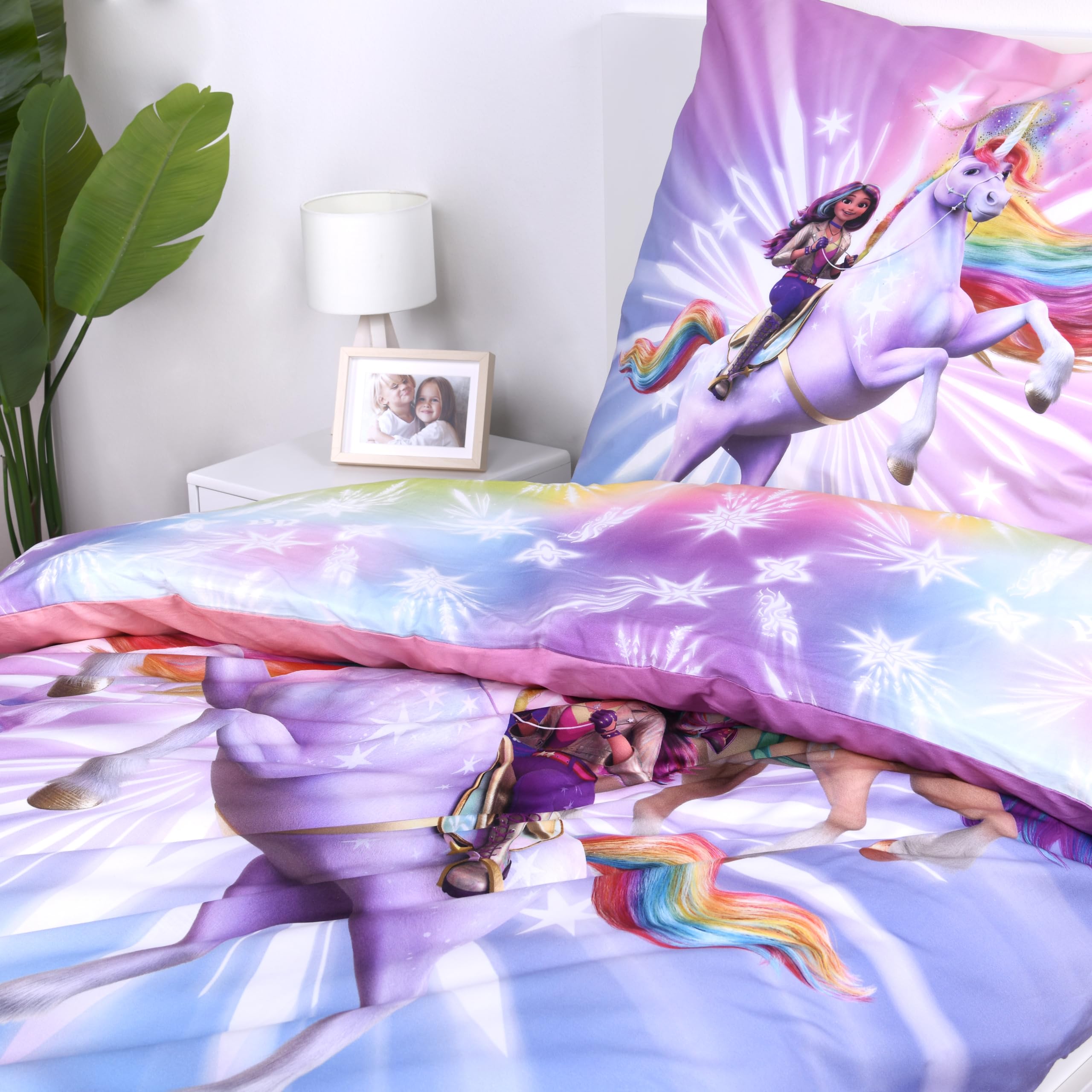Unicorn Academy Bettwäsche 140x200 Baumwolle Wendemotiv