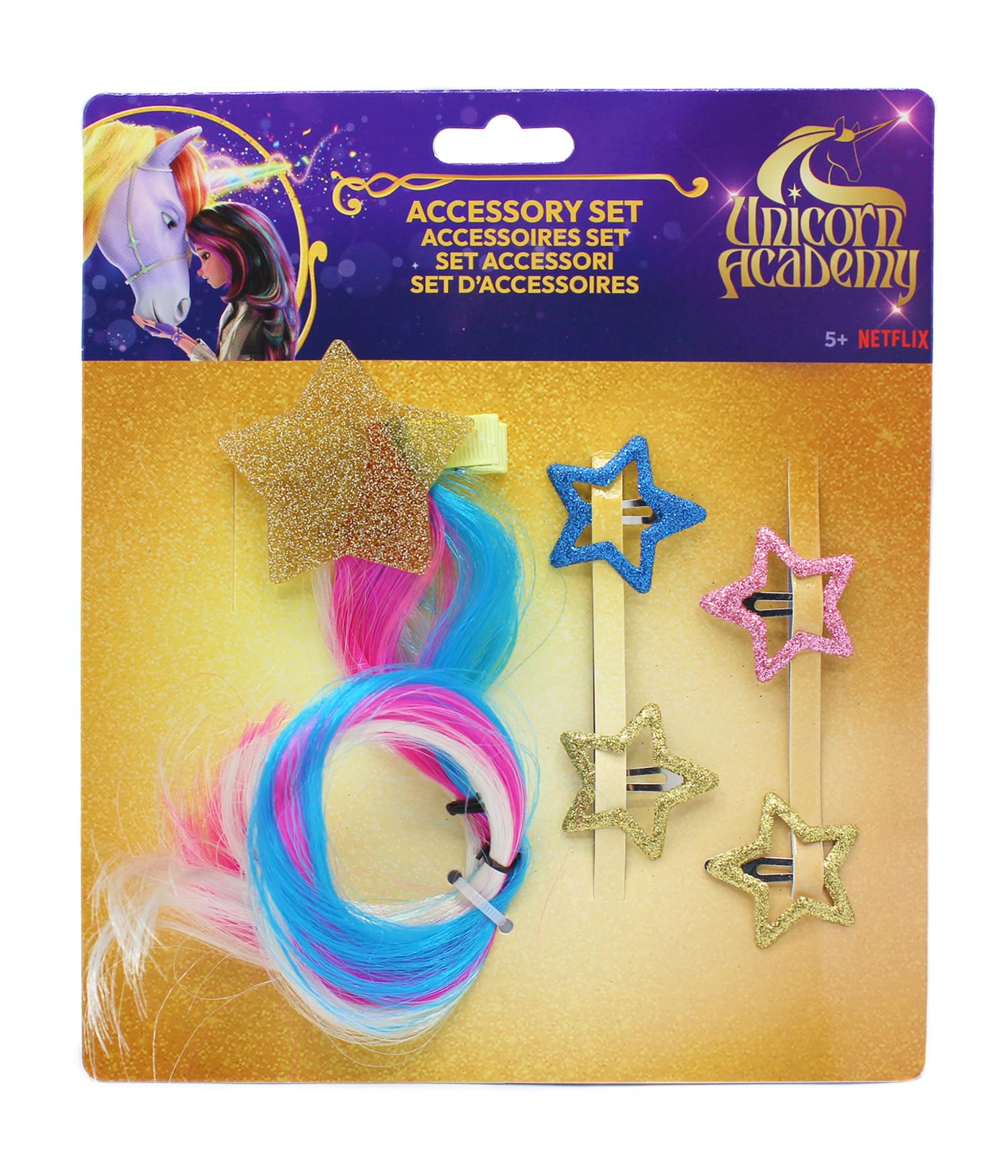 Unicorn Academy Sterne Haarclip Set 5-teilig Glitzer Bunt