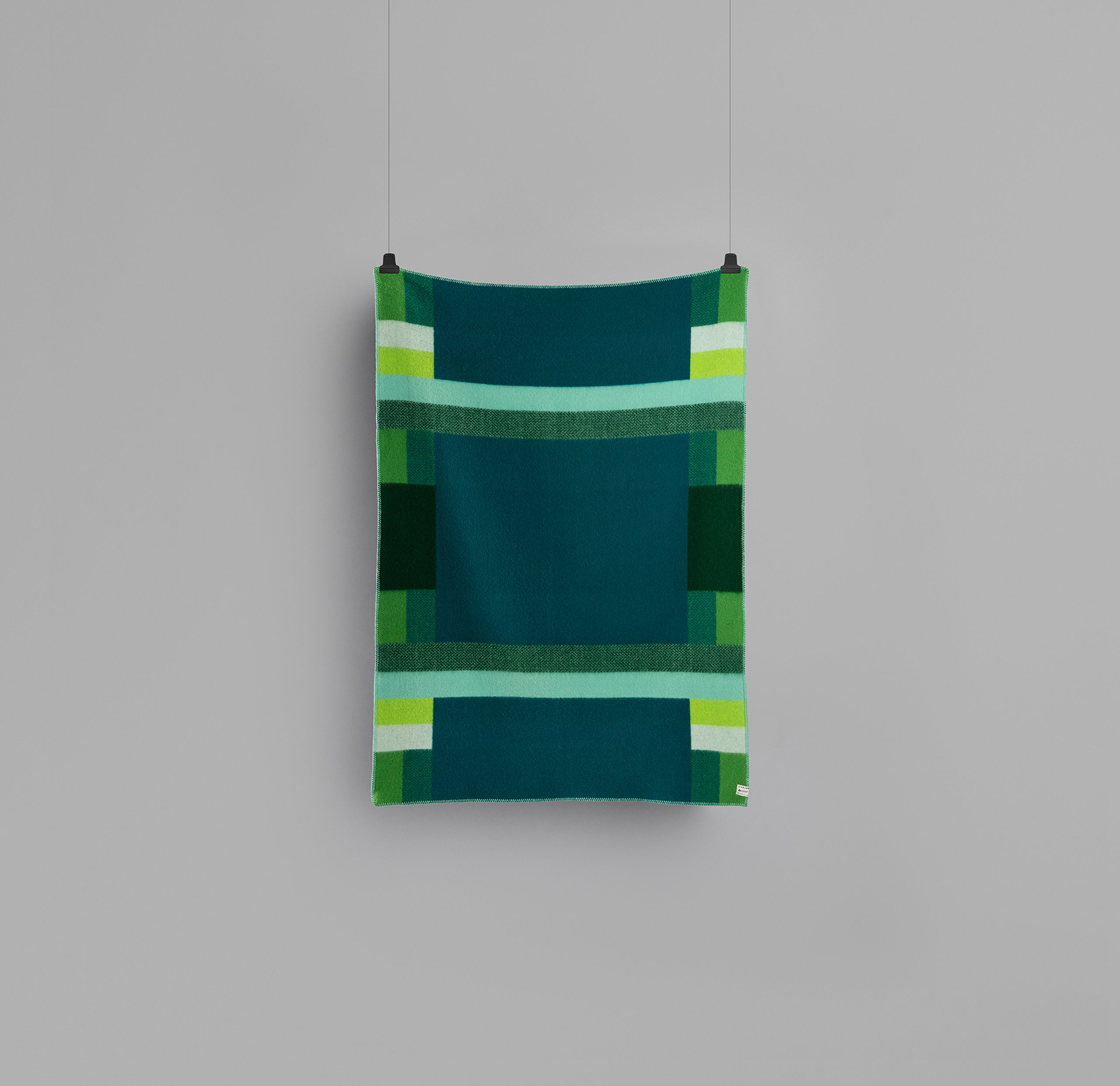 Røros Tweed Mikkel Wolldecke 135x200 Grün Karo 3753