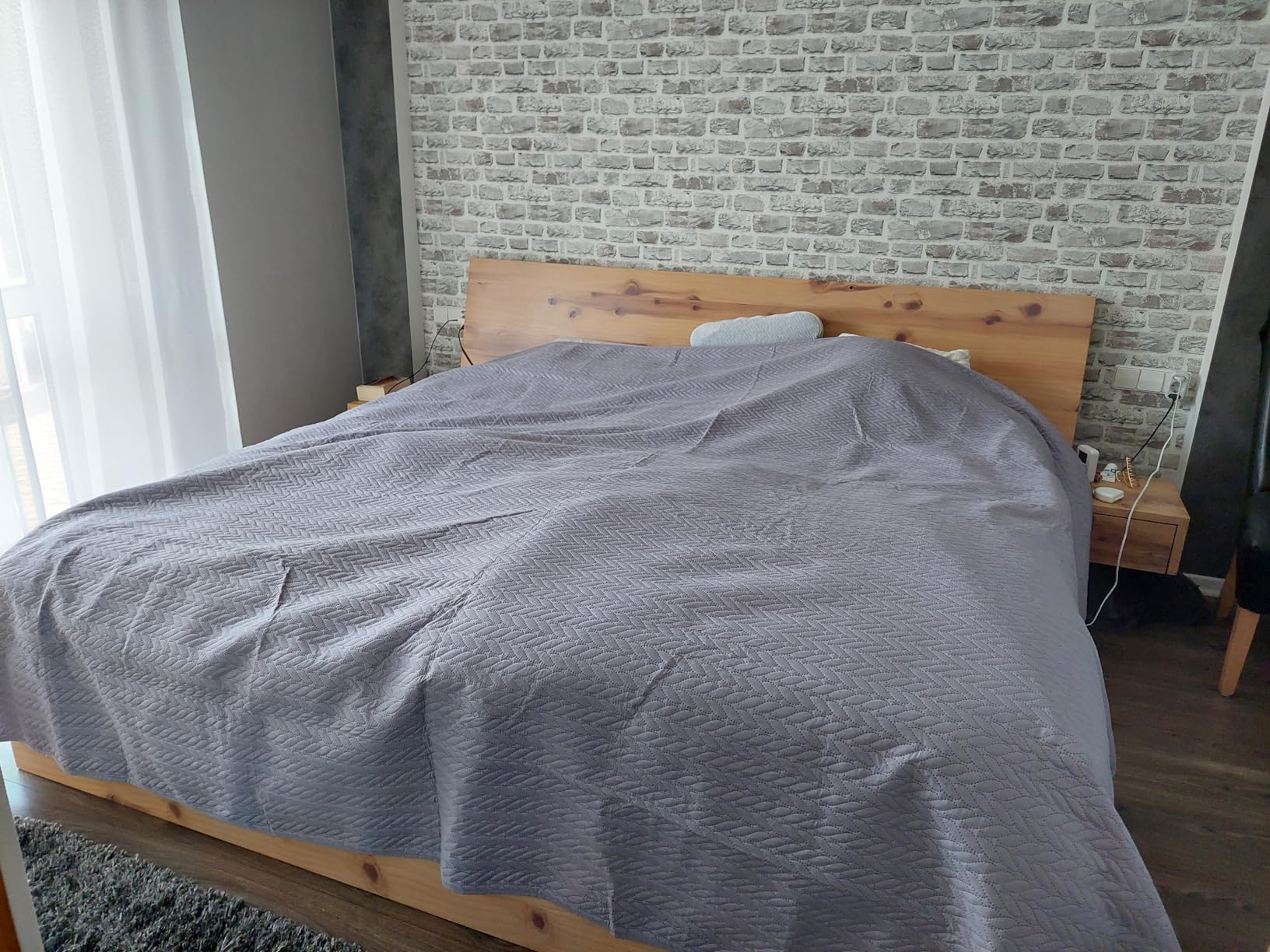 IBENA Nancy Tagesdecke 280x250 cm grau gesteppt