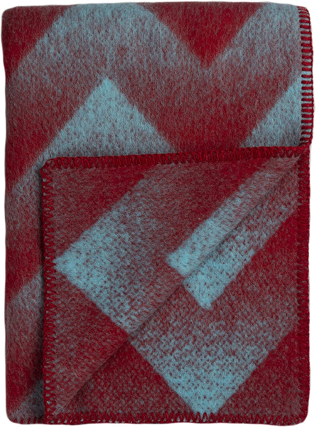 Røros Tweed Lynild Wolldecke 135x200 blau Lammwolle