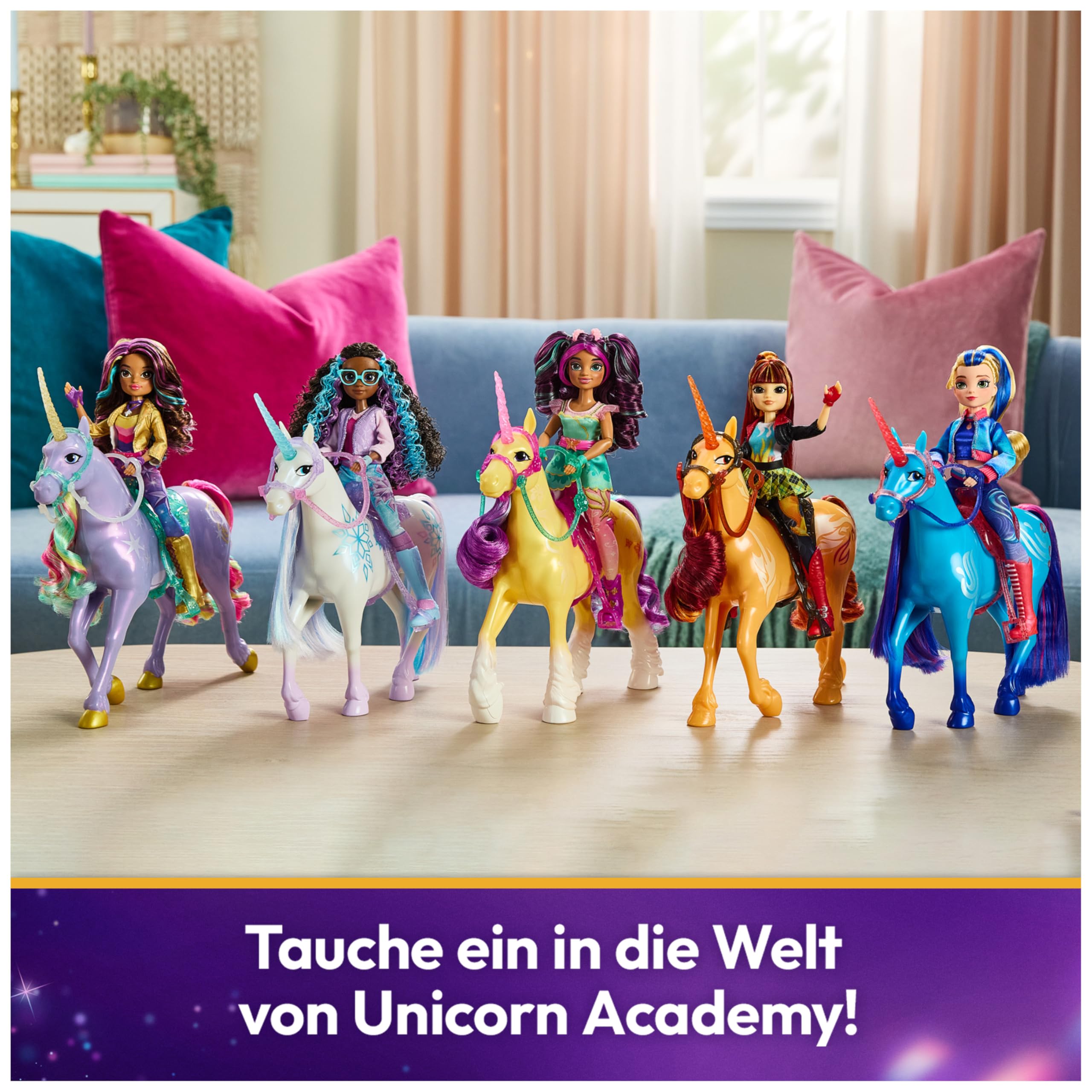 Unicorn Academy River Einhorn 28 cm mit Sattel