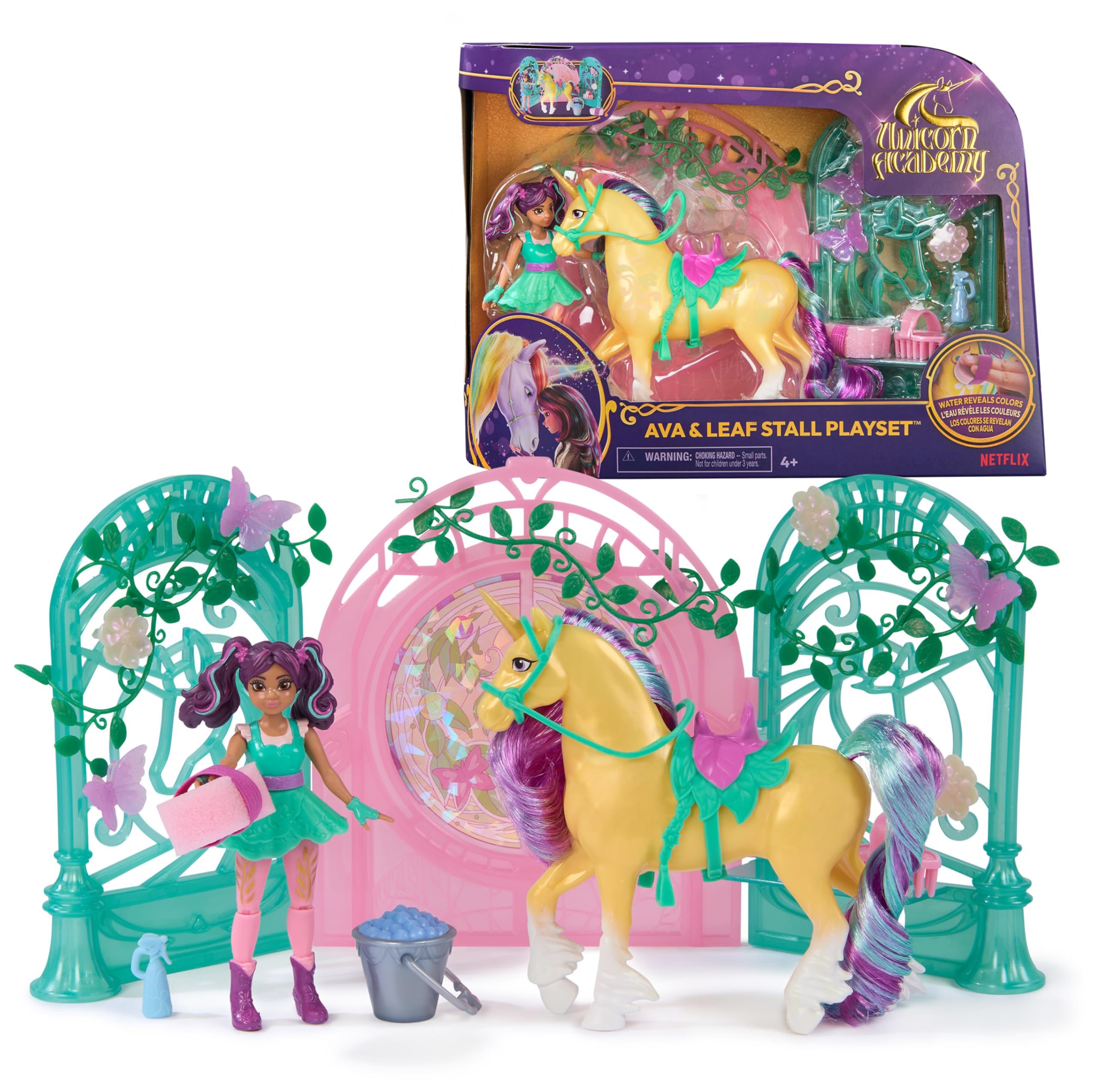 Unicorn Academy Ava Leaf Stall Spielset 15 Teile Farbwechsel