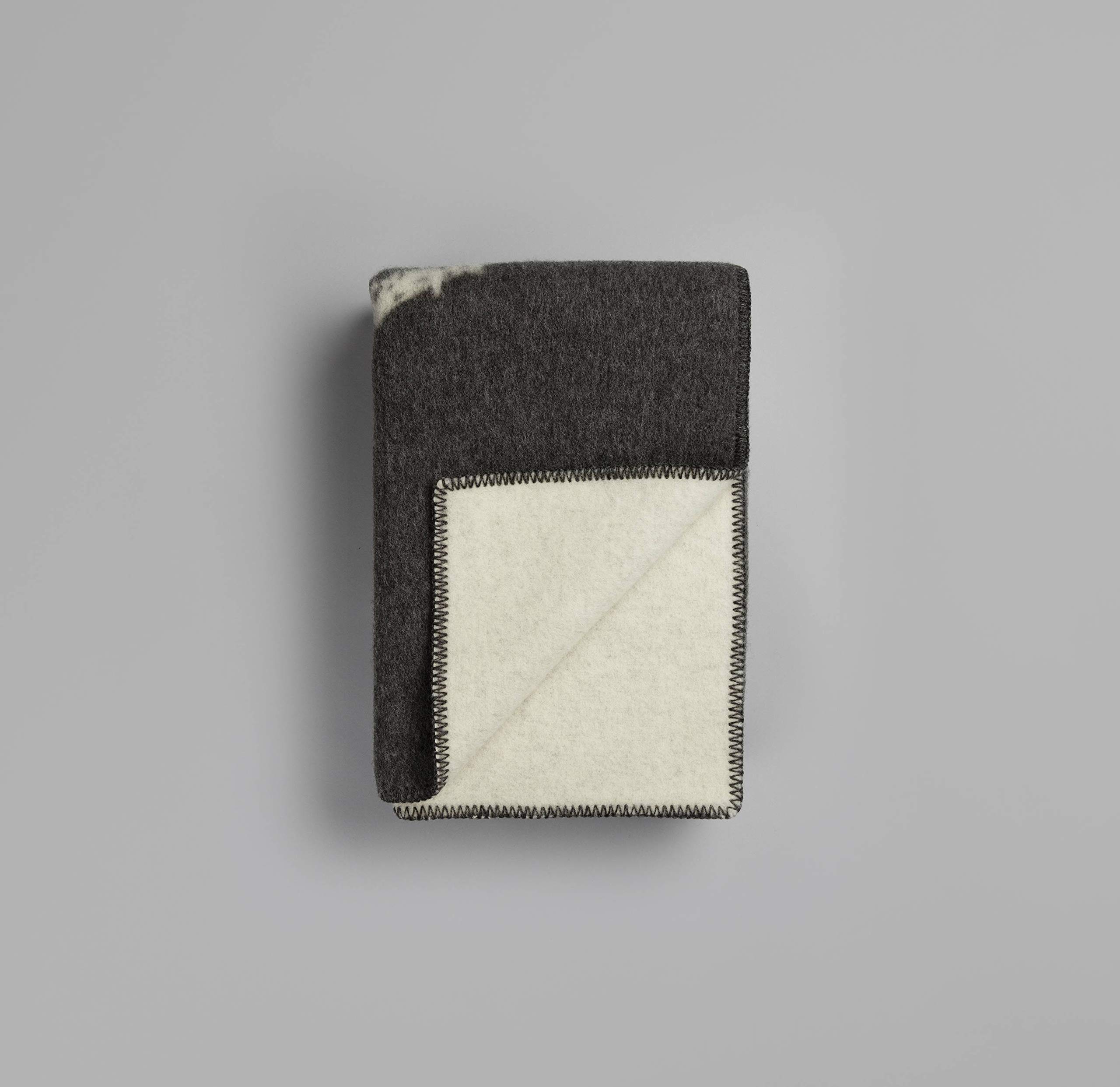 Røros Tweed Throws Melgaard Wolldecke 135x200 Grau Natur
