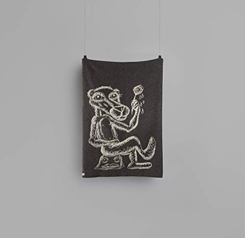 Røros Tweed Throws Melgaard Wolldecke 135x200 Grau Natur