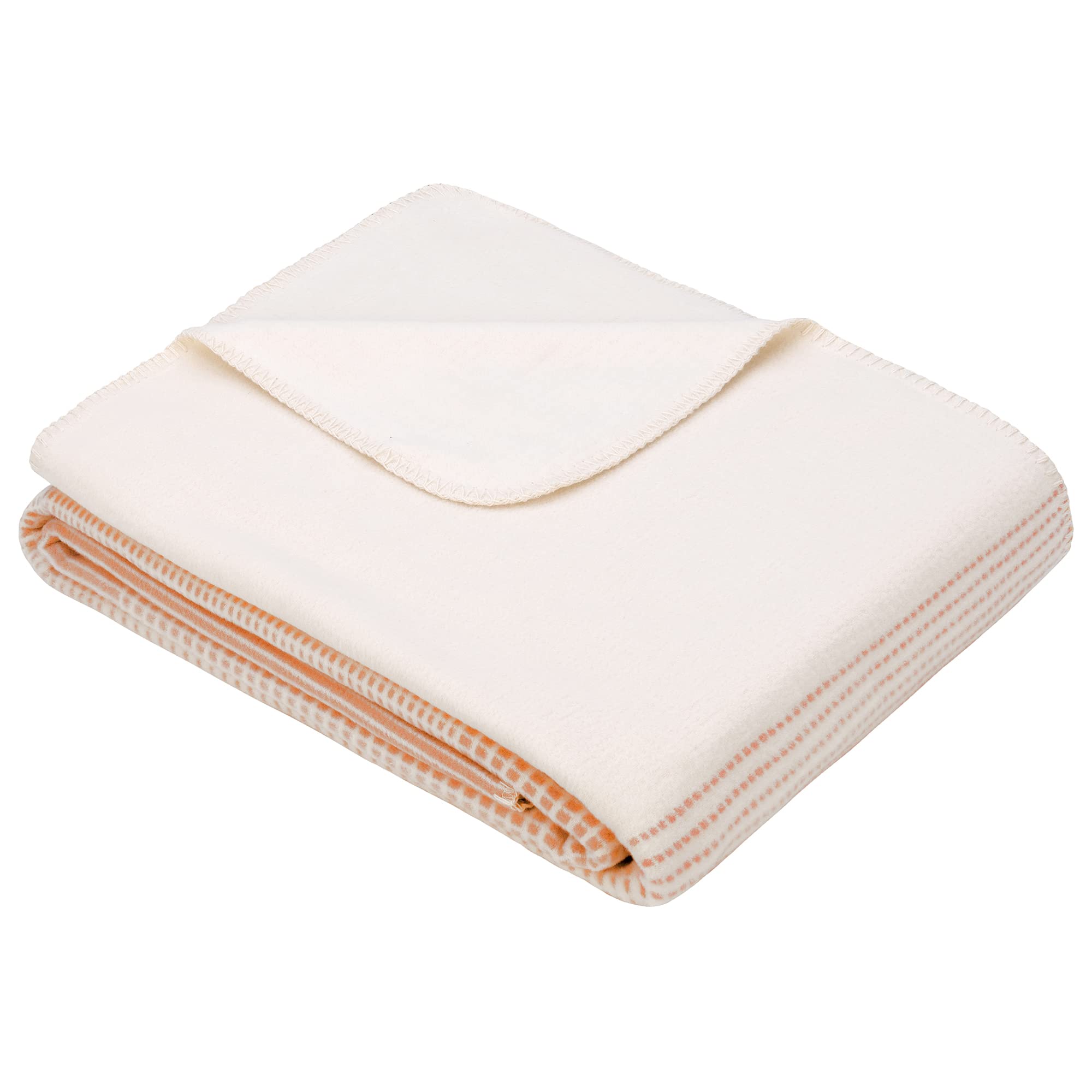 Ibena Lucerne Decke 140x200 Beige Bio-Baumwolle Muster