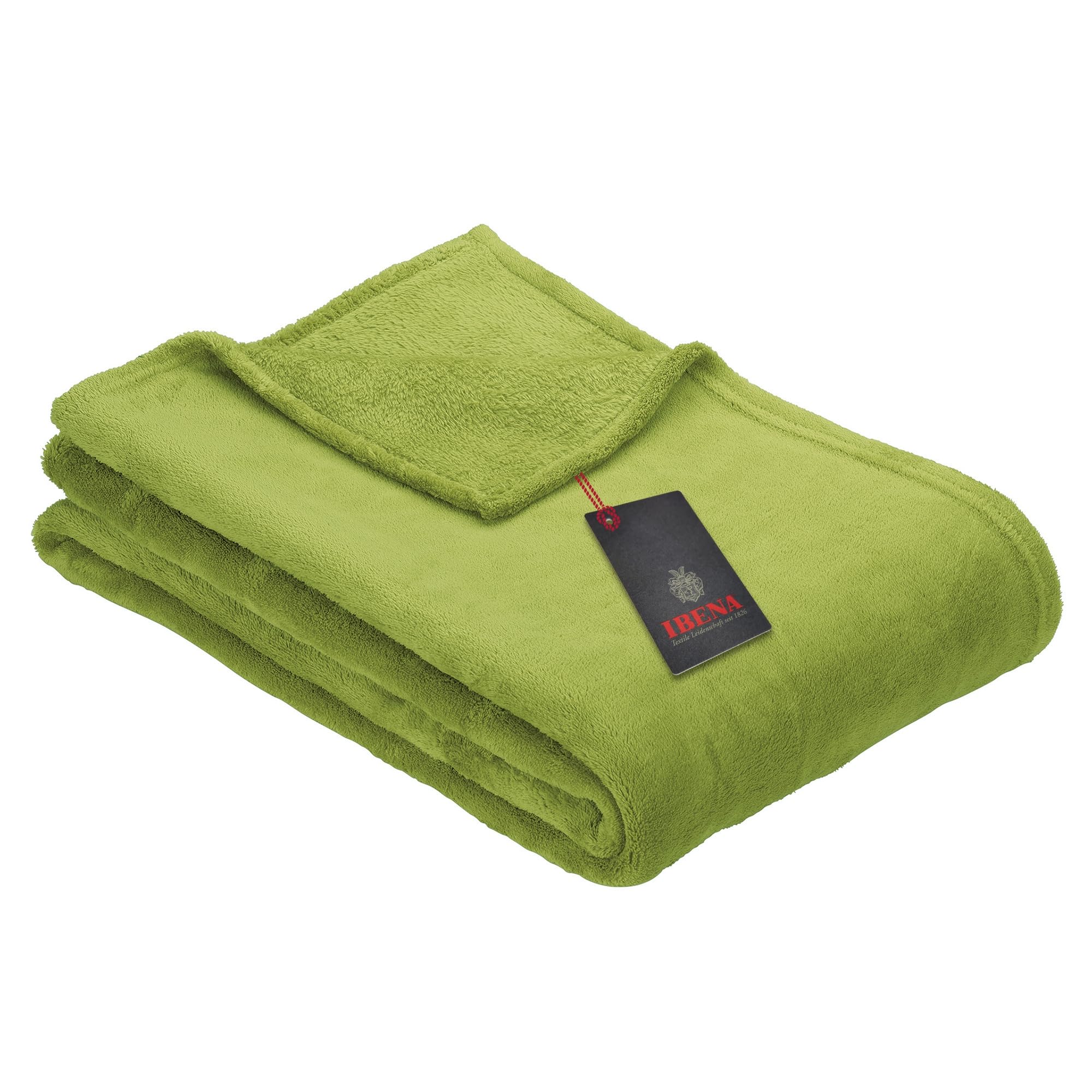 IBENA Olbia Kuscheldecke 150x200 Oliv Fleece 250 g/m²