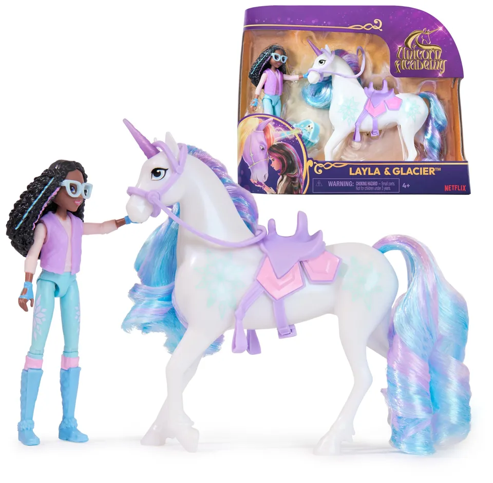 Unicorn Academy Layla und Glacier Puppe Einhorn Set 12cm