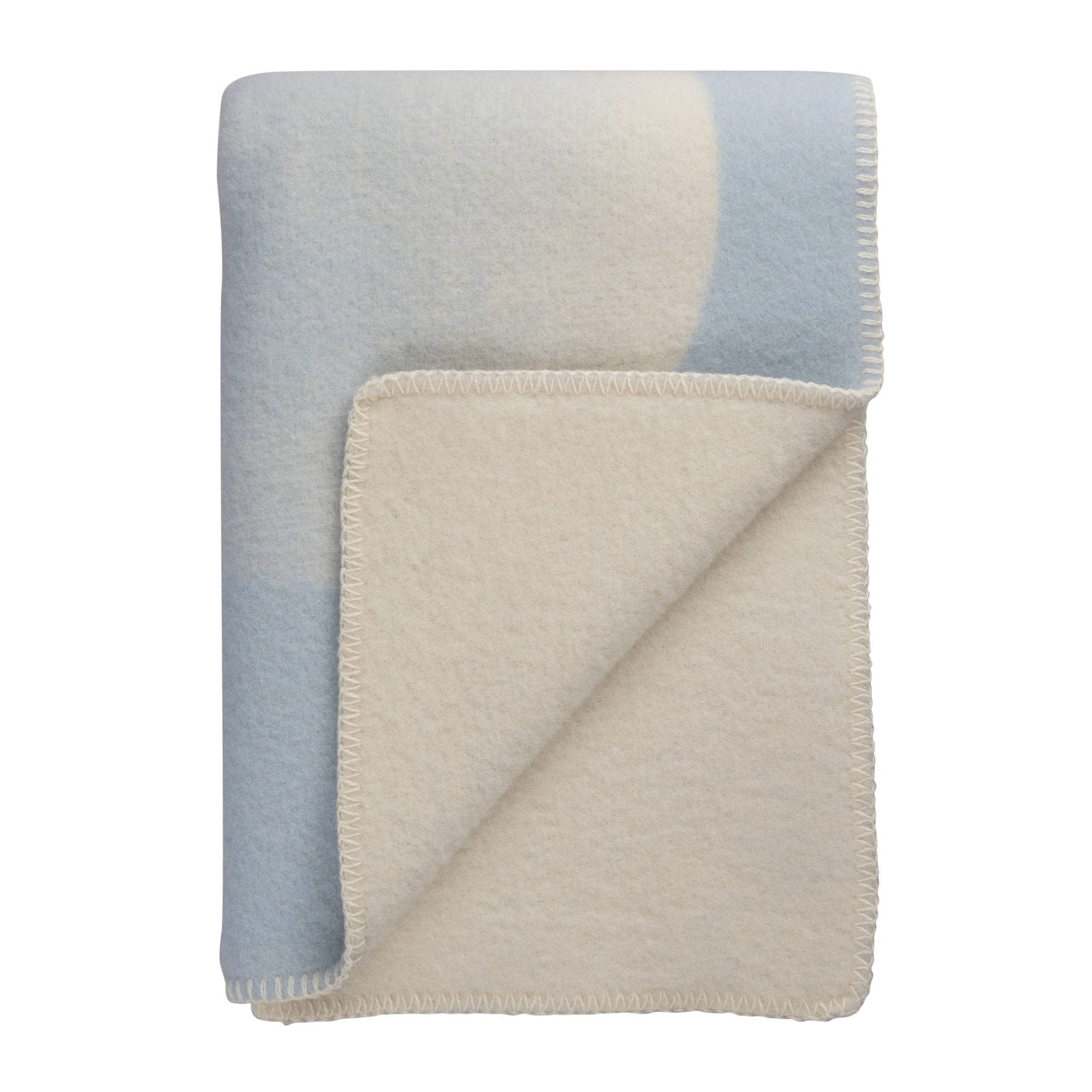 Røros Tweed Moon Wolldecke 135x200 Lammwolle Crescent Blue