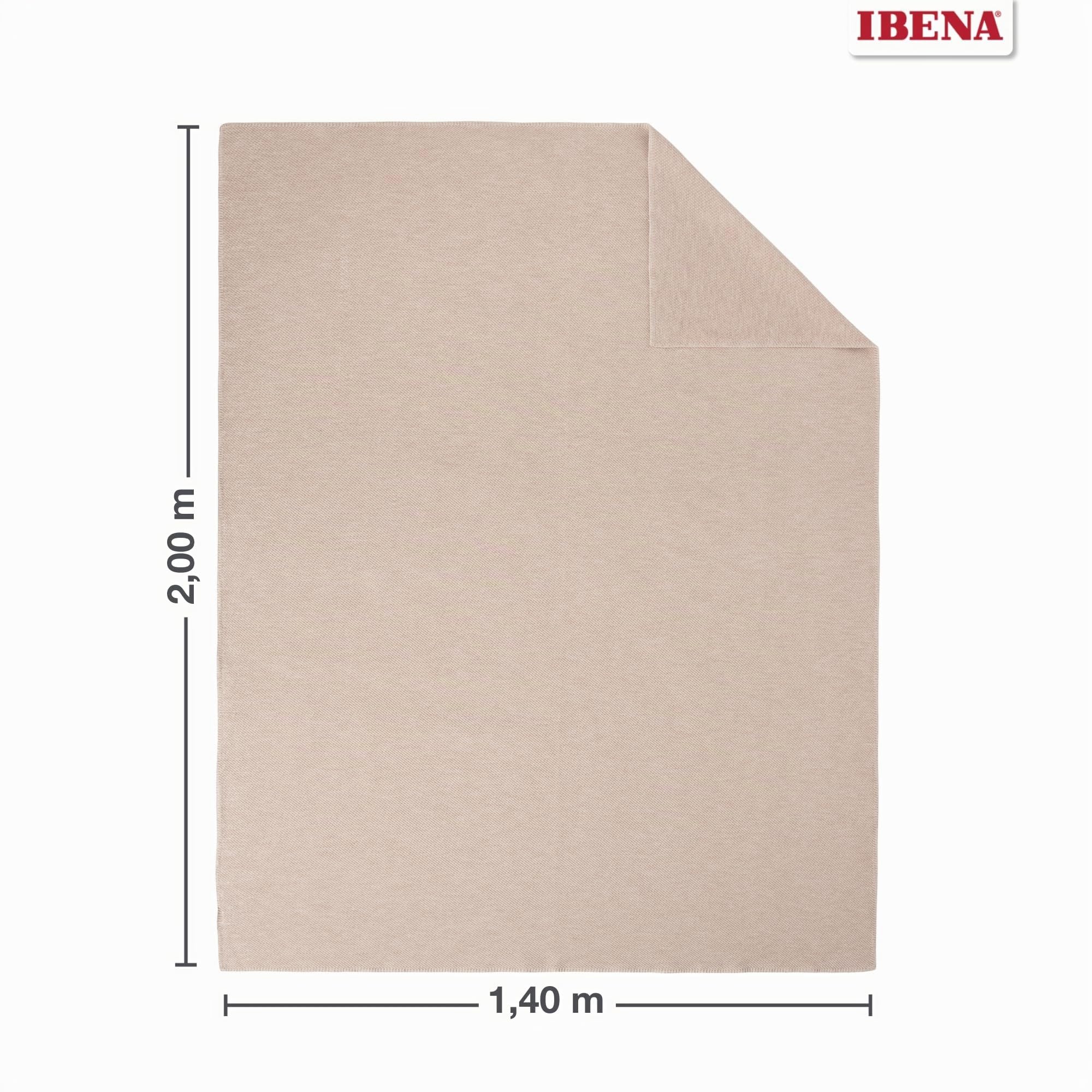 Ibena Charlotte Bio Strickdecke 140x200 cm Beige Baumwolle