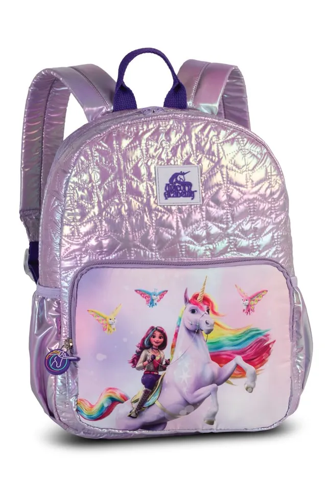 Unicorn Academy Rucksack Mädchen Rosa 9L Einhorn Holografisch