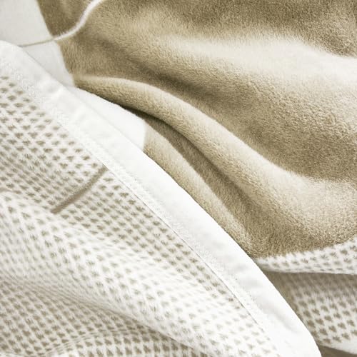 IBENA Amalfi Kuscheldecke 150x200 cm Beige Karo Baumwollmix