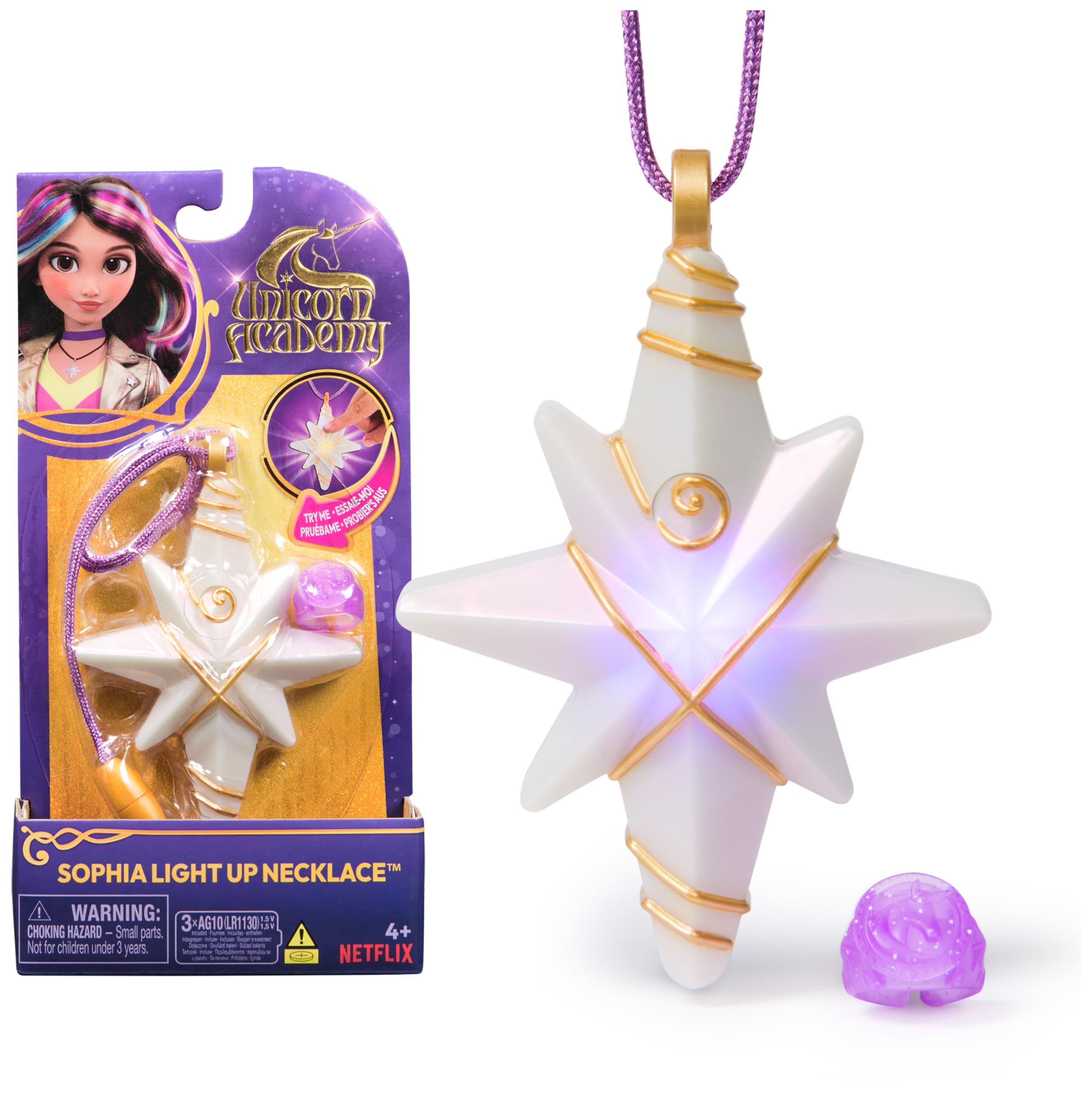 Unicorn Academy Kette mit Licht Stern und Ring Sophia Set