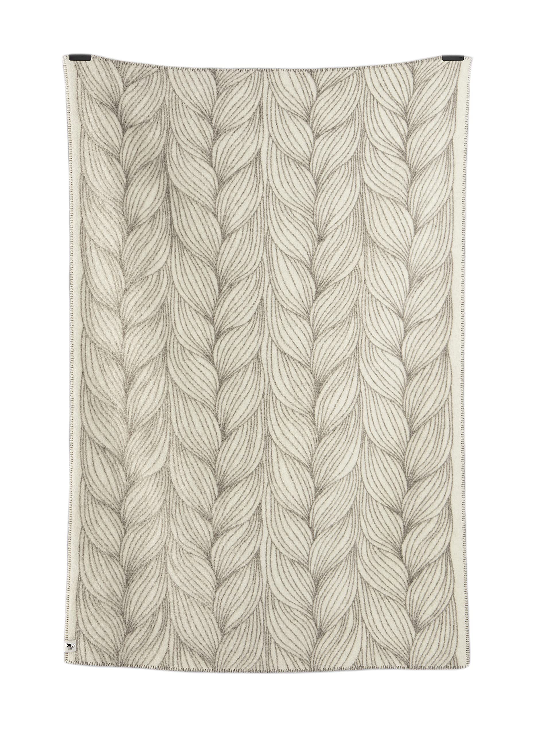 Røros Tweed Naturpledd Flette Wolldecke 135x200 Lammwolle